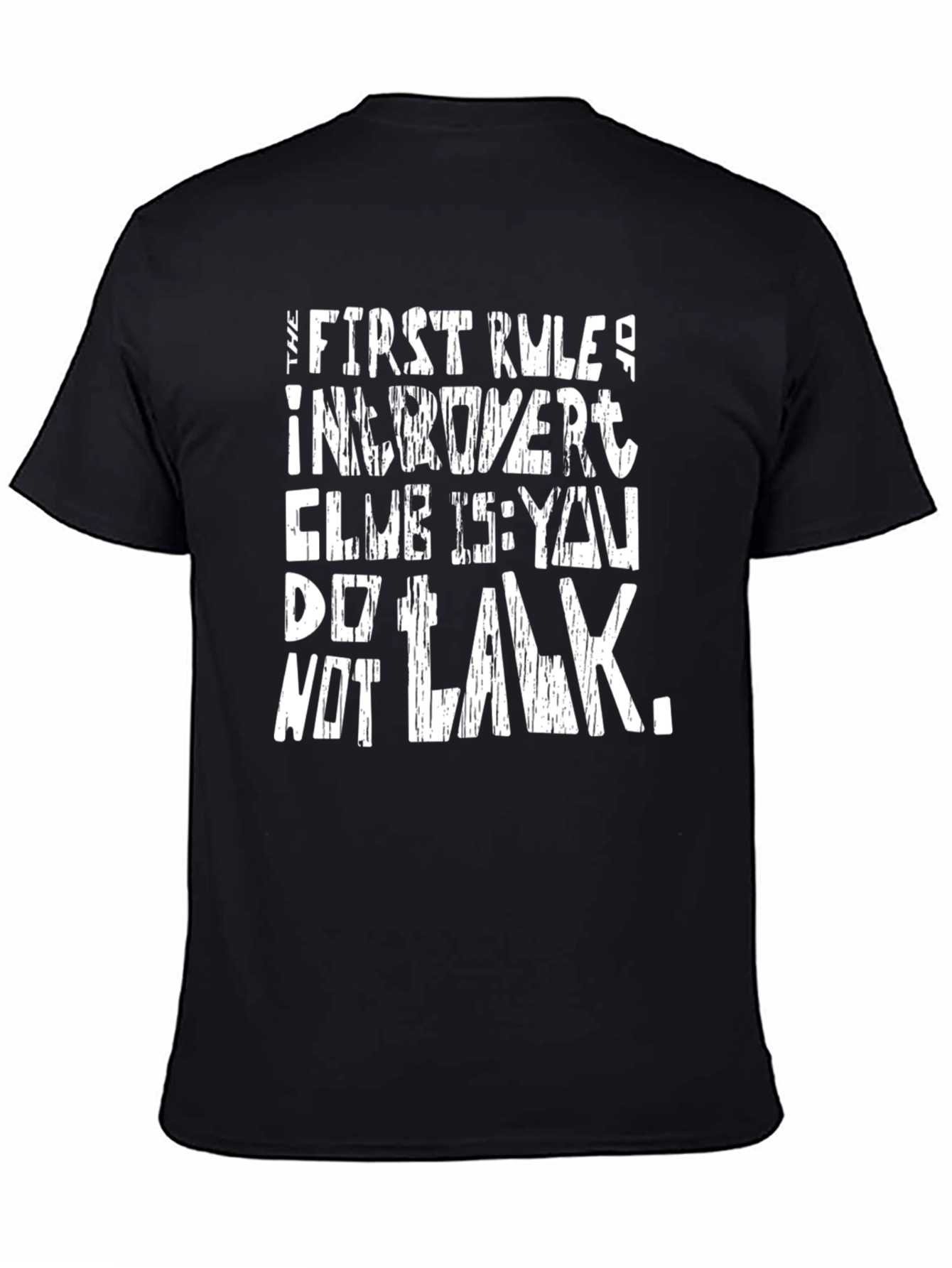 Black Introvert Club Rule Black Graphic Tee view 4