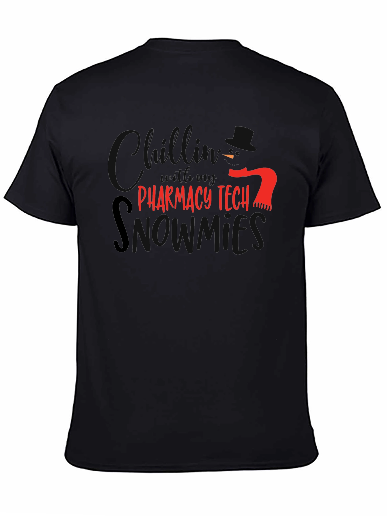 Black Pharmacy Tech Snowmies T-Shirt - Black view 4