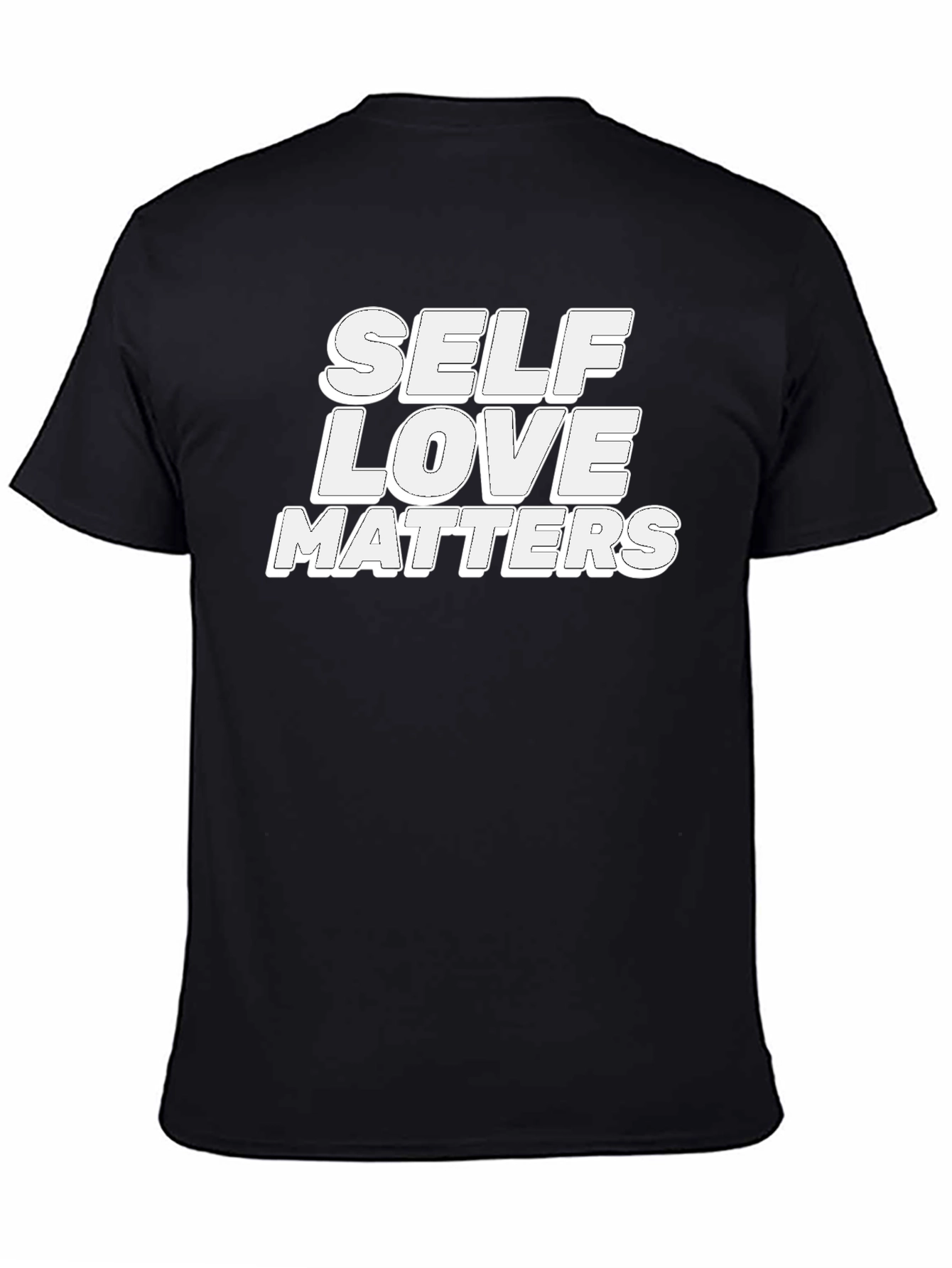 Black Self Love Matters Graphic Tee - Black Unisex T-Shirt view 4