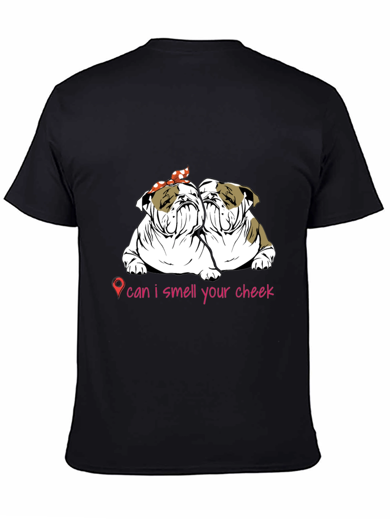Black Bulldog Cheek Sniff T-Shirt: Cute Pet Lover Tee view 4