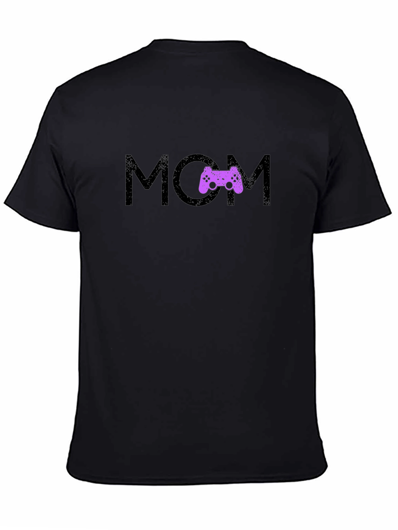 Black Gamer Mom T-Shirt - Black Crew Neck view 4