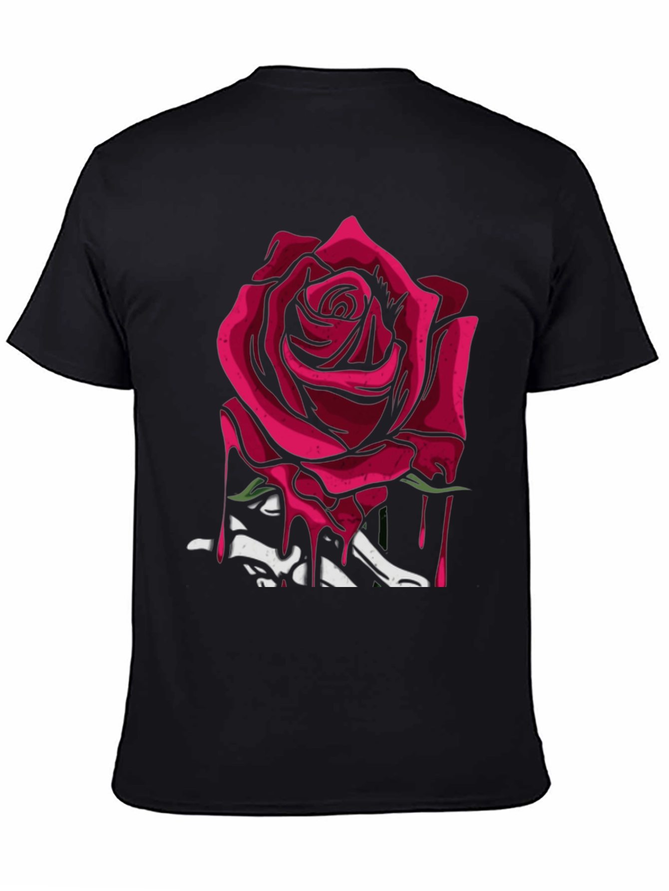 Black Rose & Bones Graphic Tee - Modern Edgy Style view 4