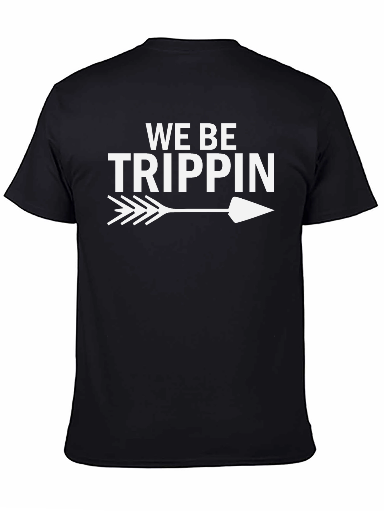 Black We Be Trippin' Arrow Graphic Tee - Black Casual Shirt view 4