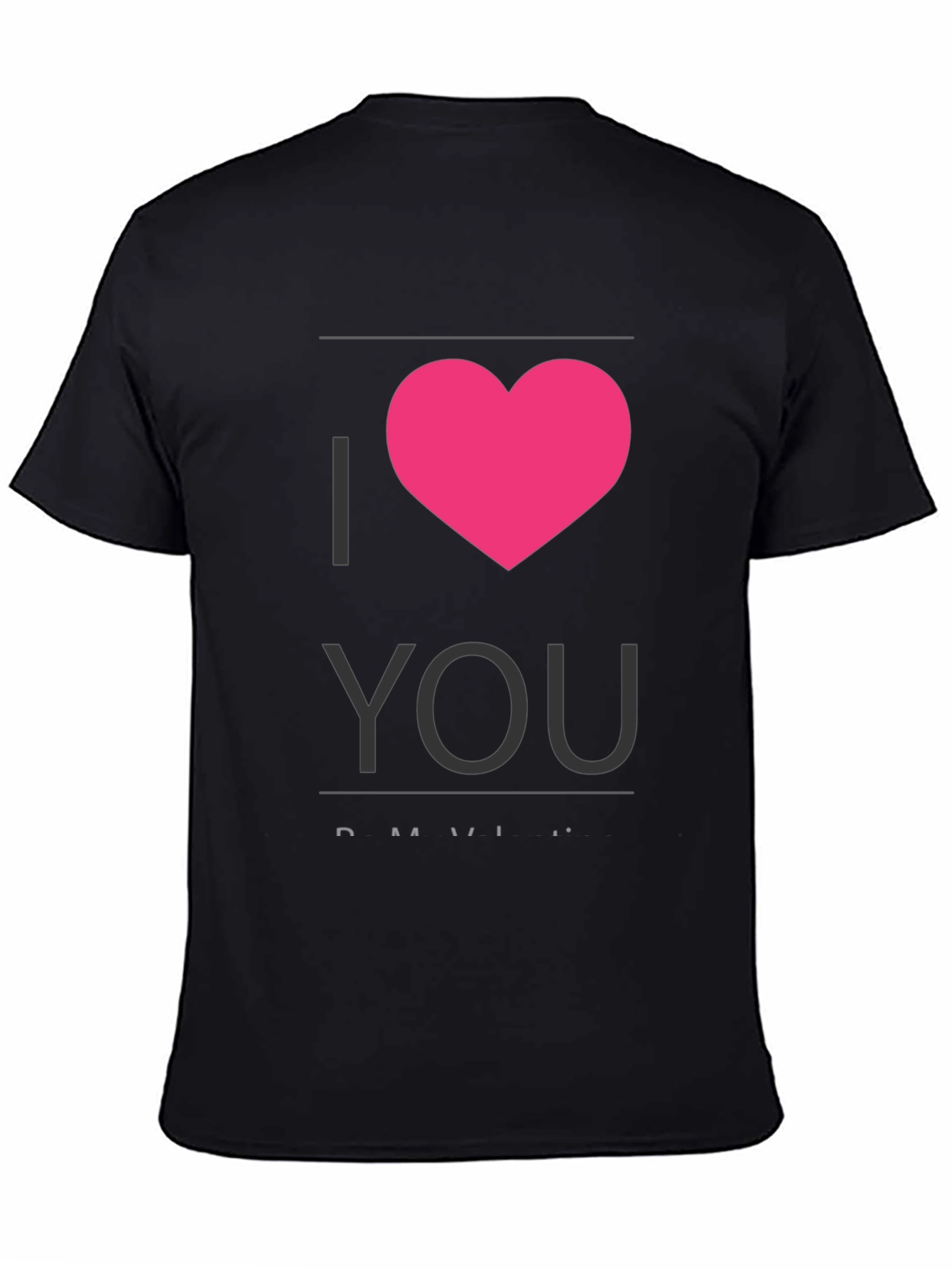 Black I Heart You - Black Crew Neck T-Shirt view 4