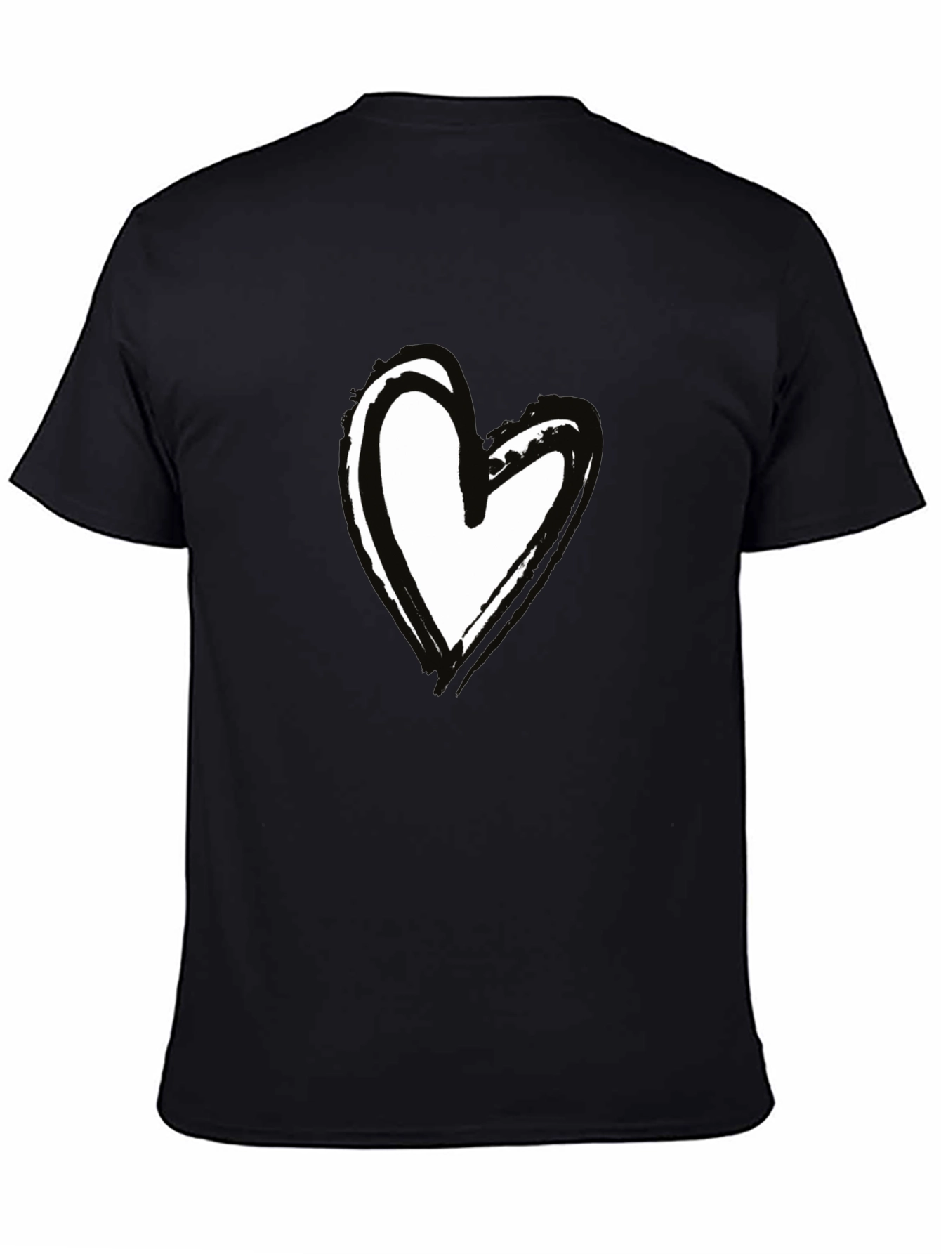 Black Heart Graphic Black Tee - Casual Style view 4