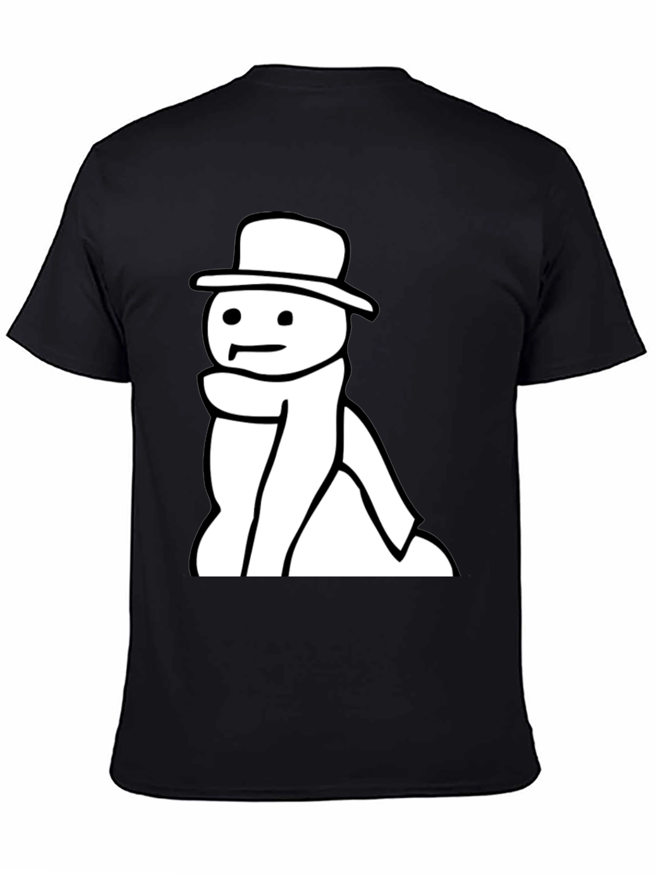 Black Black T-Shirt with Snowman Graphic view 4