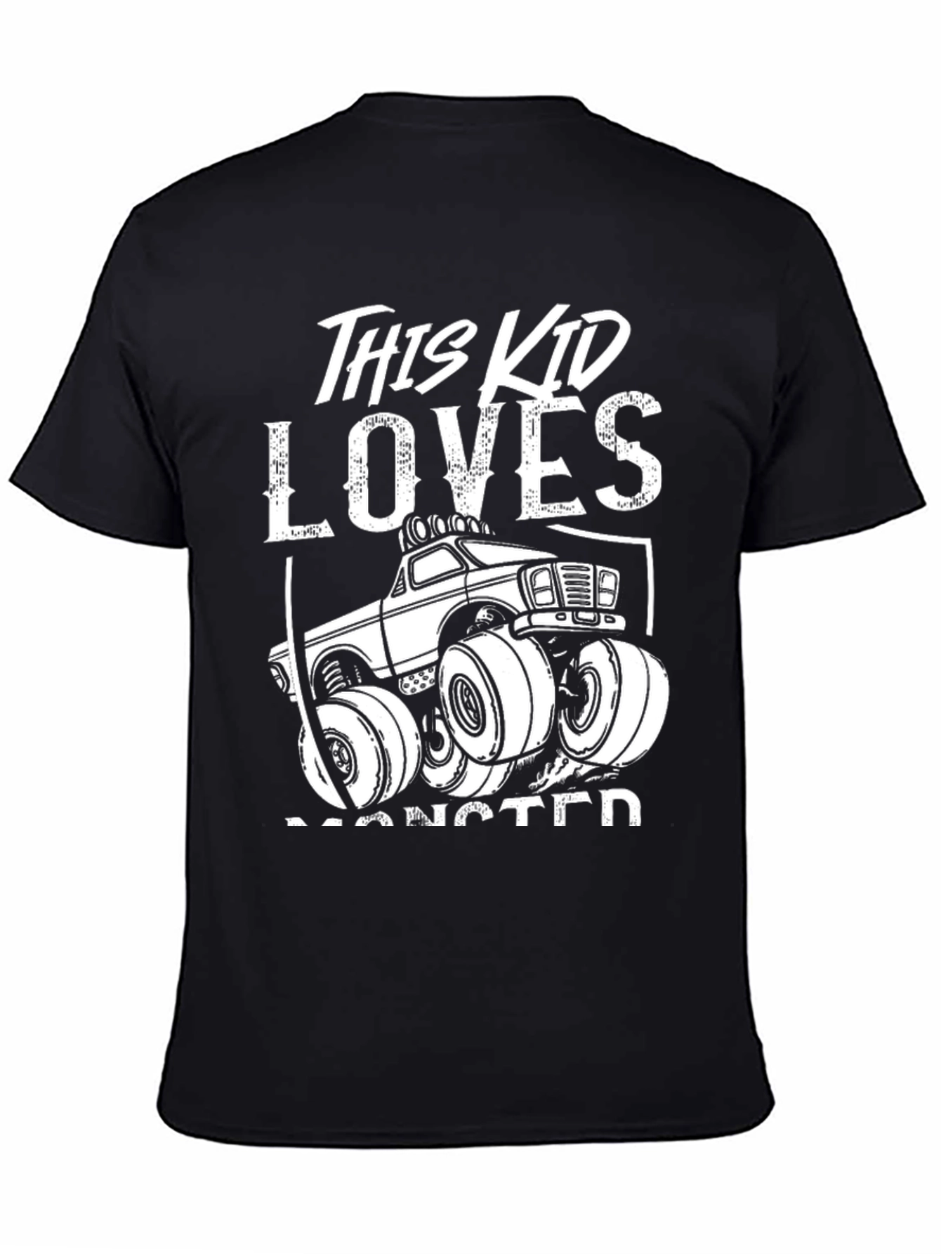 Black Monster Truck Kid's T-Shirt view 4