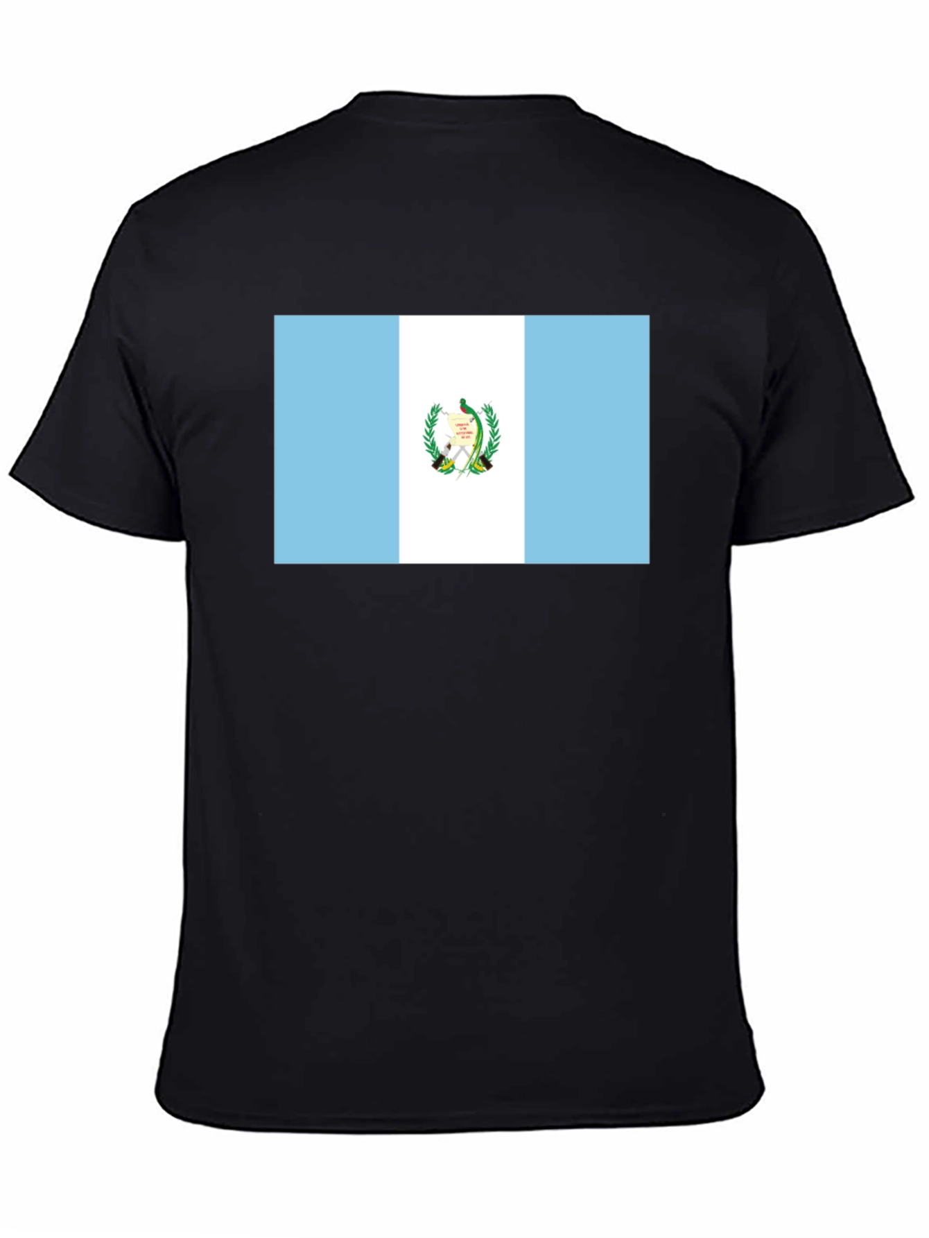 Black Guatemala Flag T-Shirt - Black Tee view 4