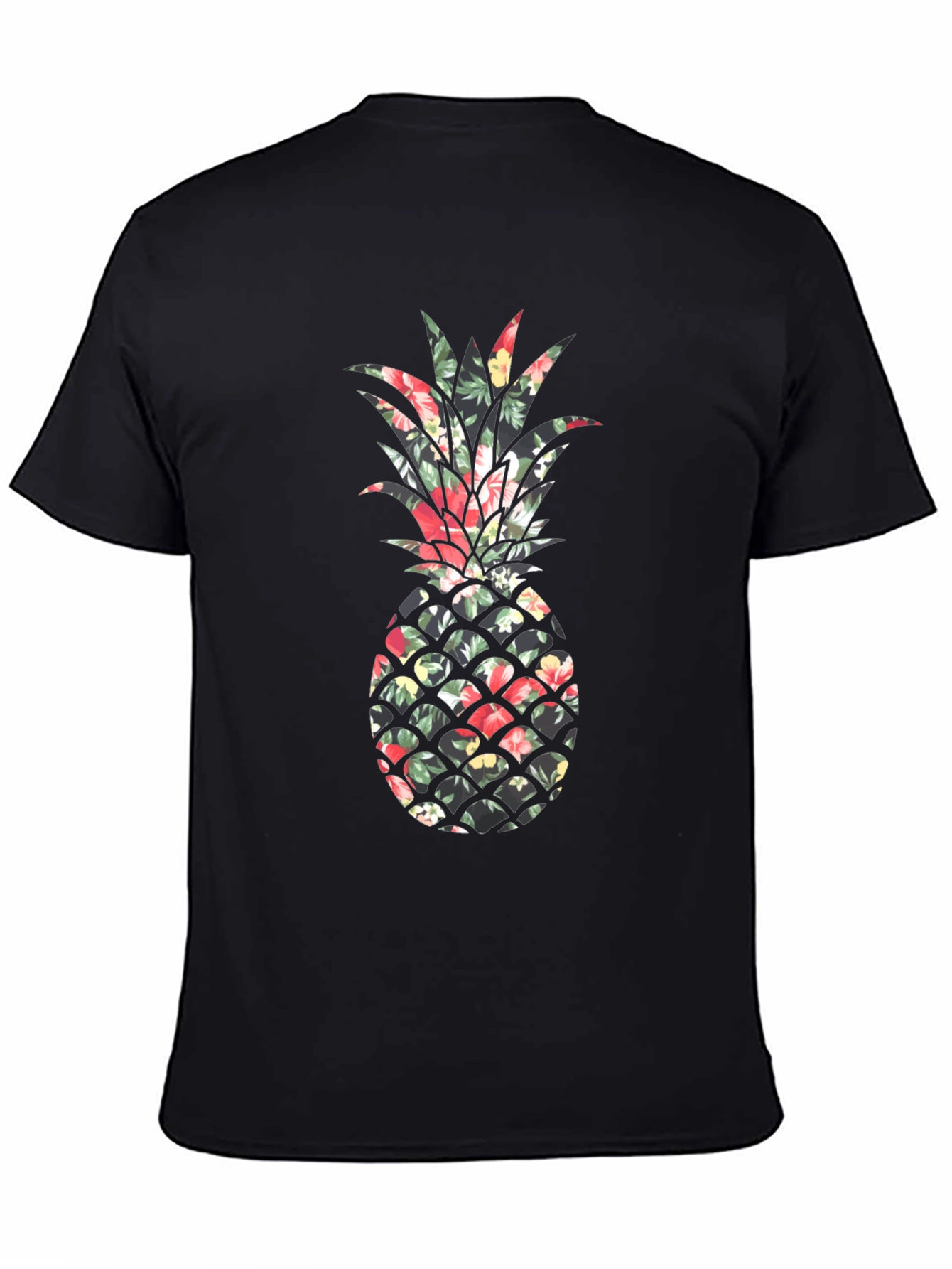 Black Floral Pineapple Print Tee view 4