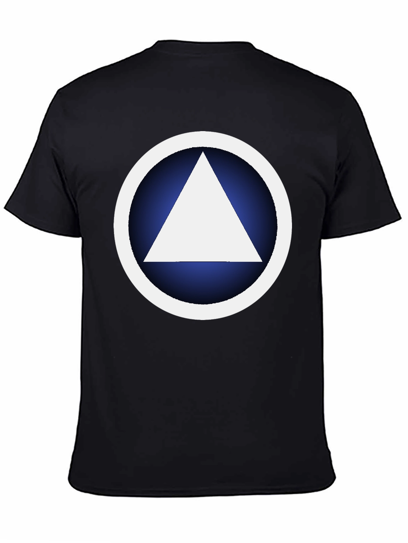 Black Geometric Graphic T-Shirt - White Triangle Design view 4