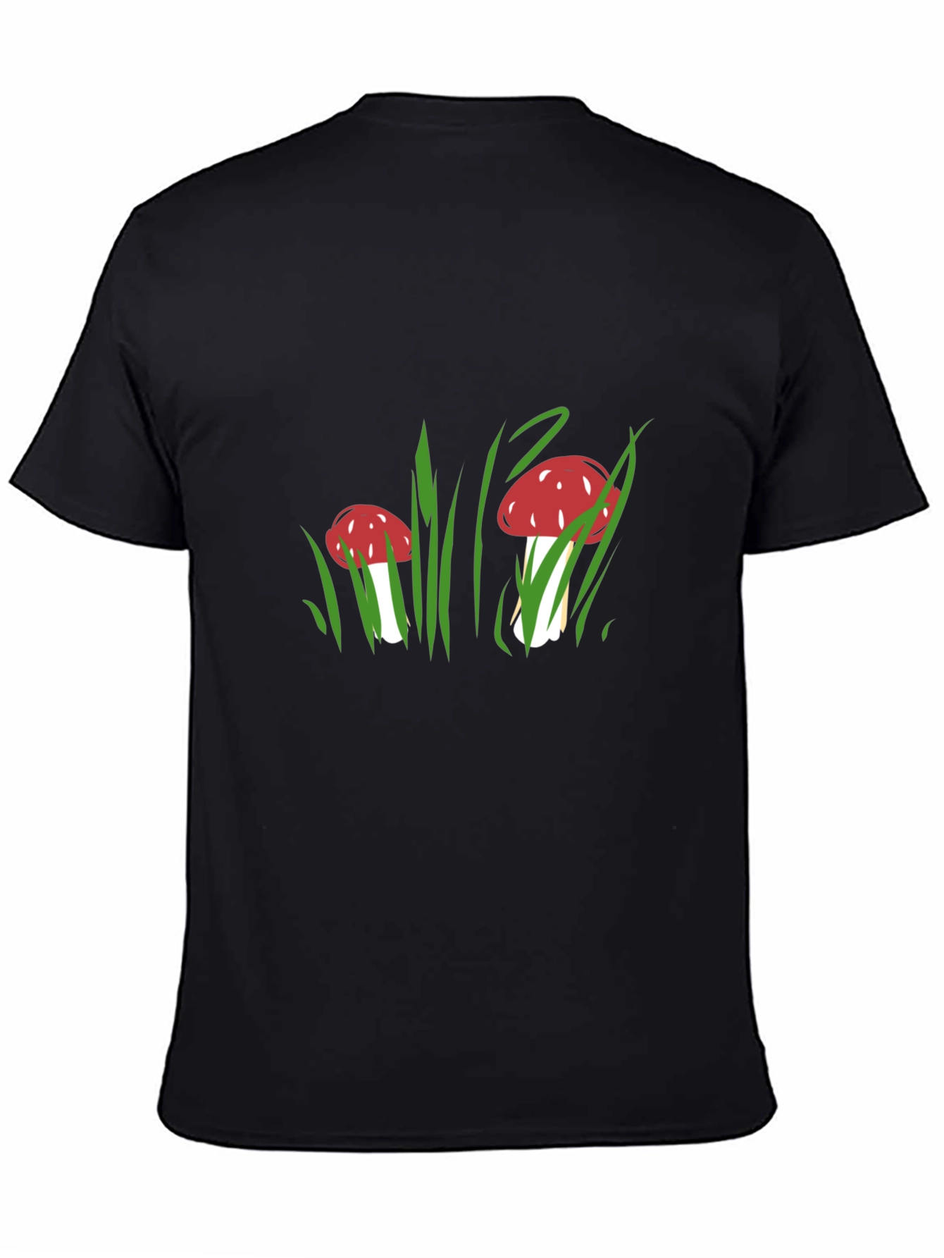 Black Mushroom Graphic Tee - Funky Nature Shirt view 4