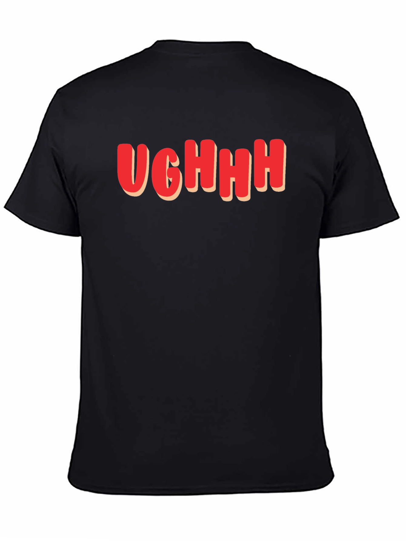 Black Ughhh Graphic Tee - Soft Cotton Blend view 4