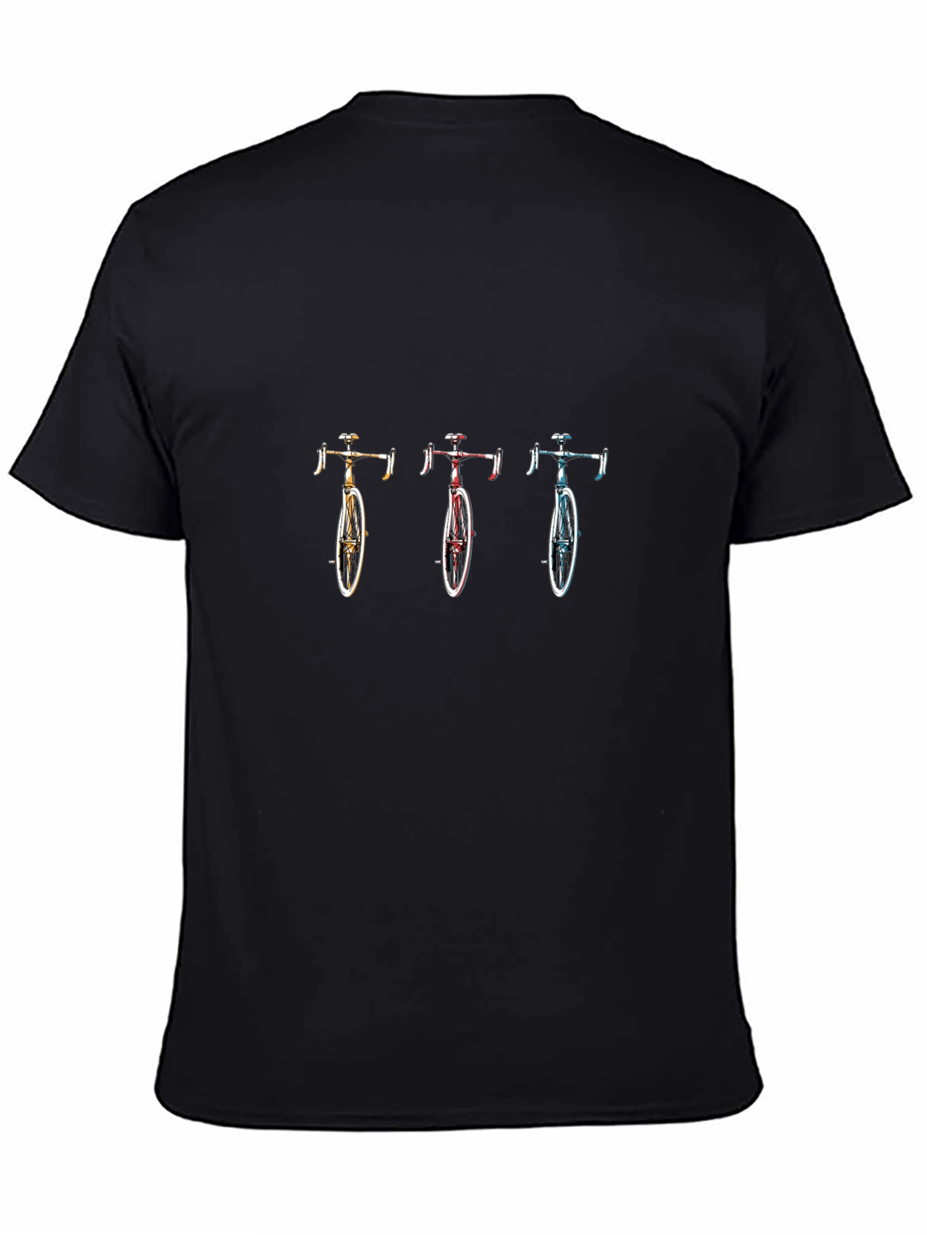 Black Bicycle Trio Graphic Tee - Stylish Unisex Black T-Shirt view 4
