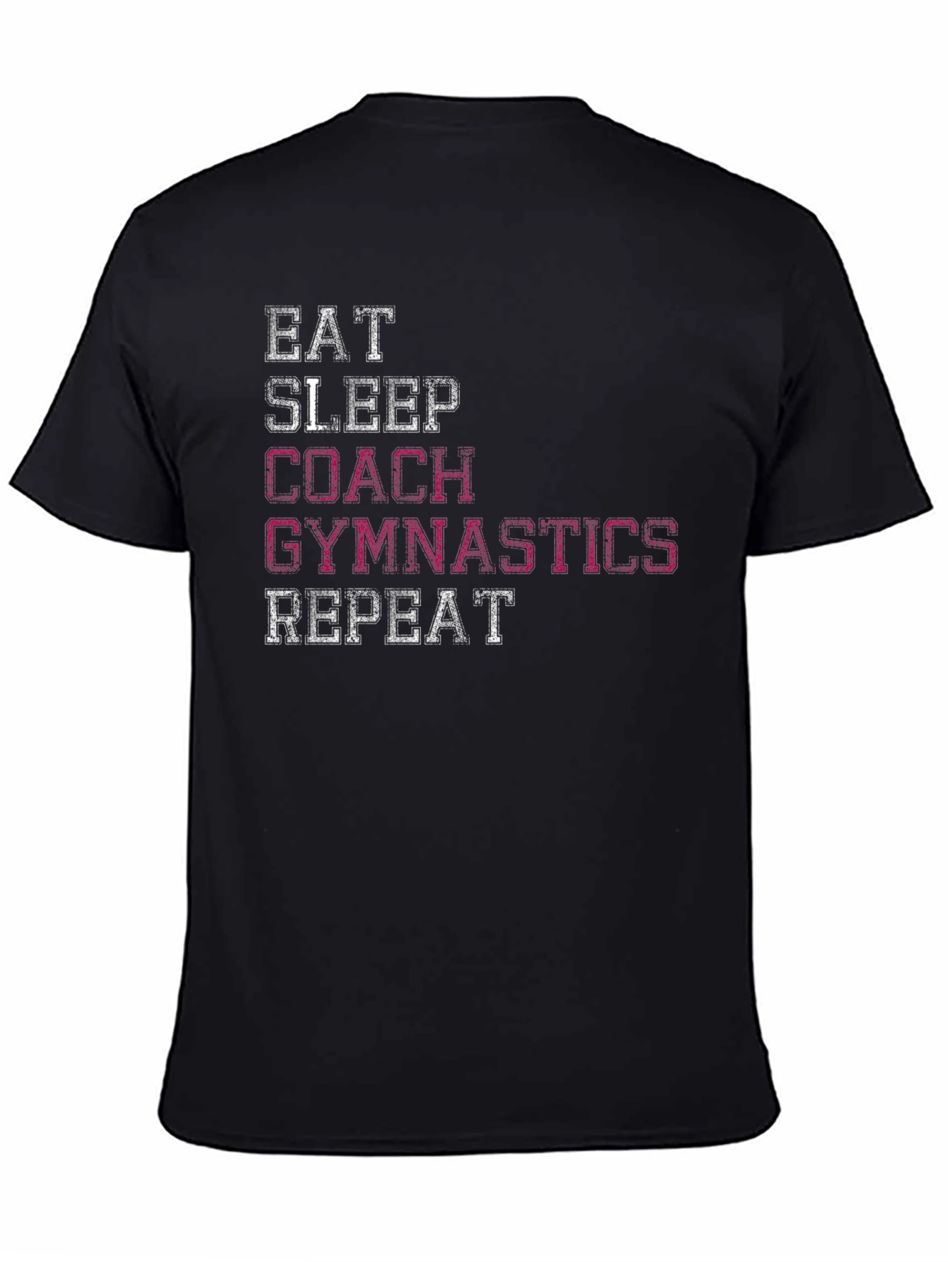 Black Gymnastics Coach Graphic Tee - Eat Sleep Repeat view 4