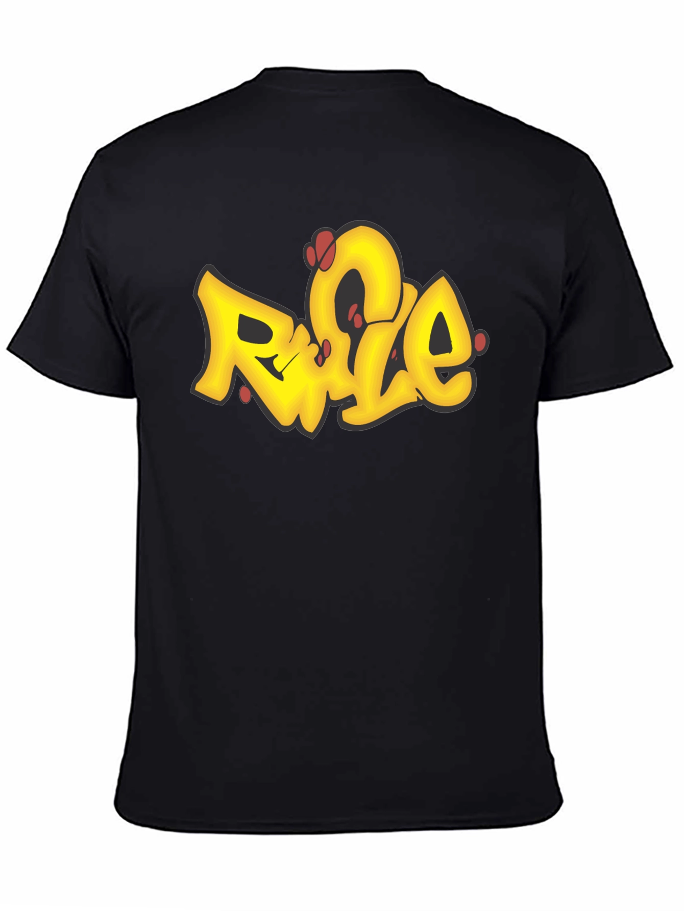 Black Graffiti Style Graphic Tee - Urban Black T-Shirt view 4