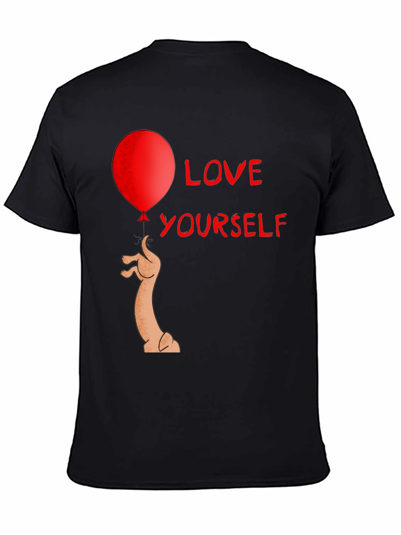 Black Love Yourself Balloon T-Shirt Funny Graphic Tee view 4