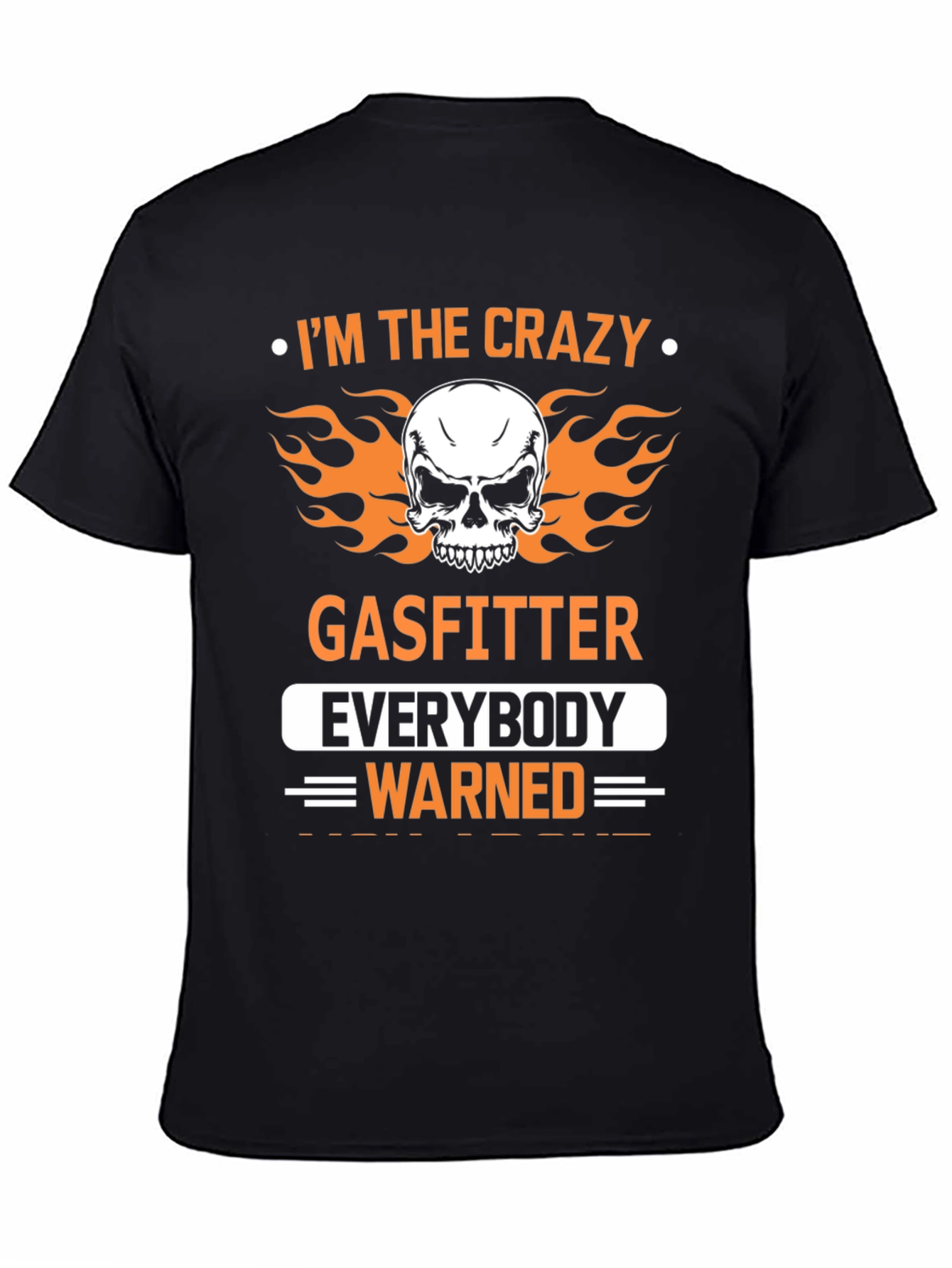 Black Crazy Gasfitter Skull Graphic T-Shirt view 4