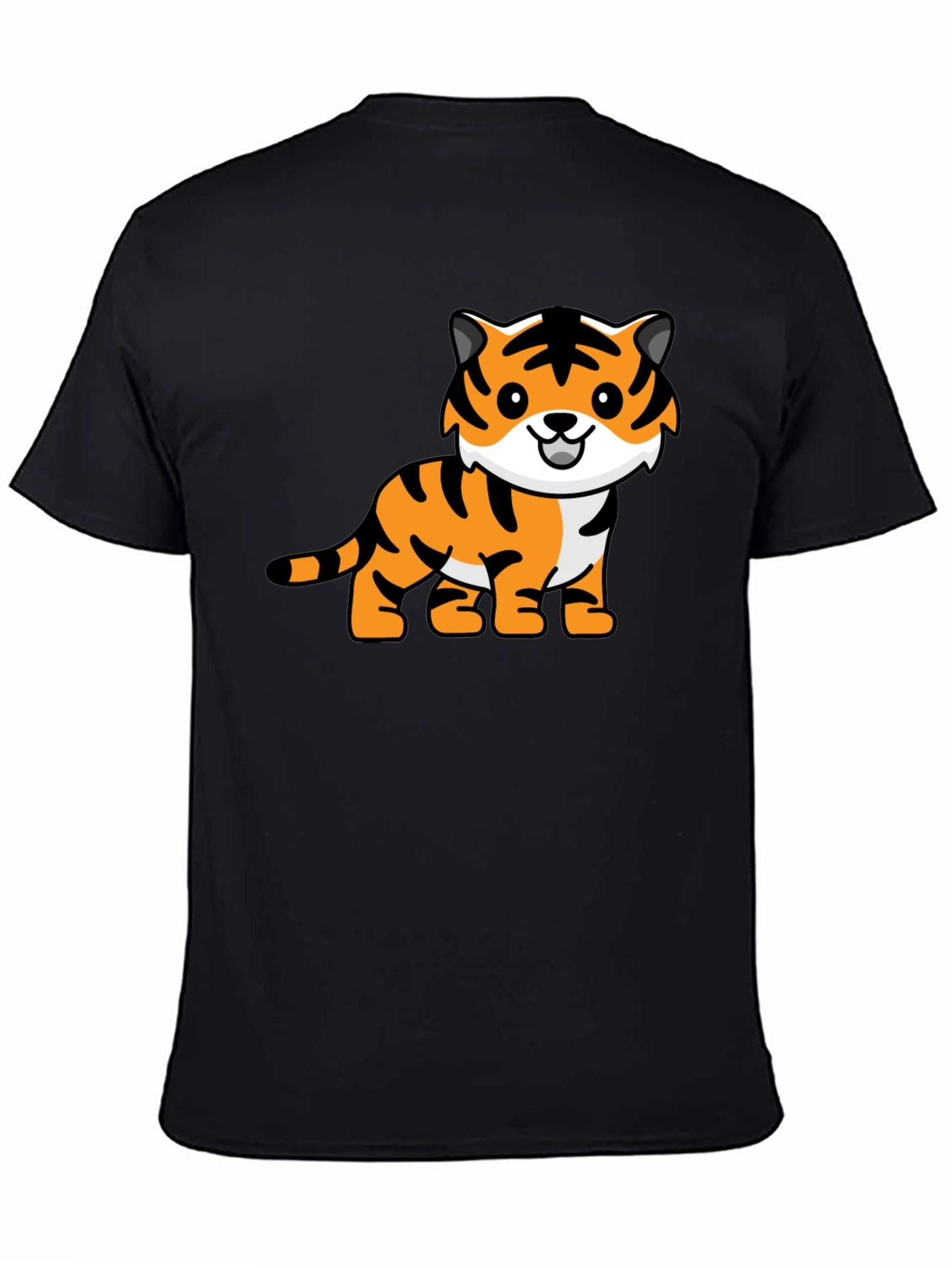 Black Cute Tiger Graphic Tee - Black view 4