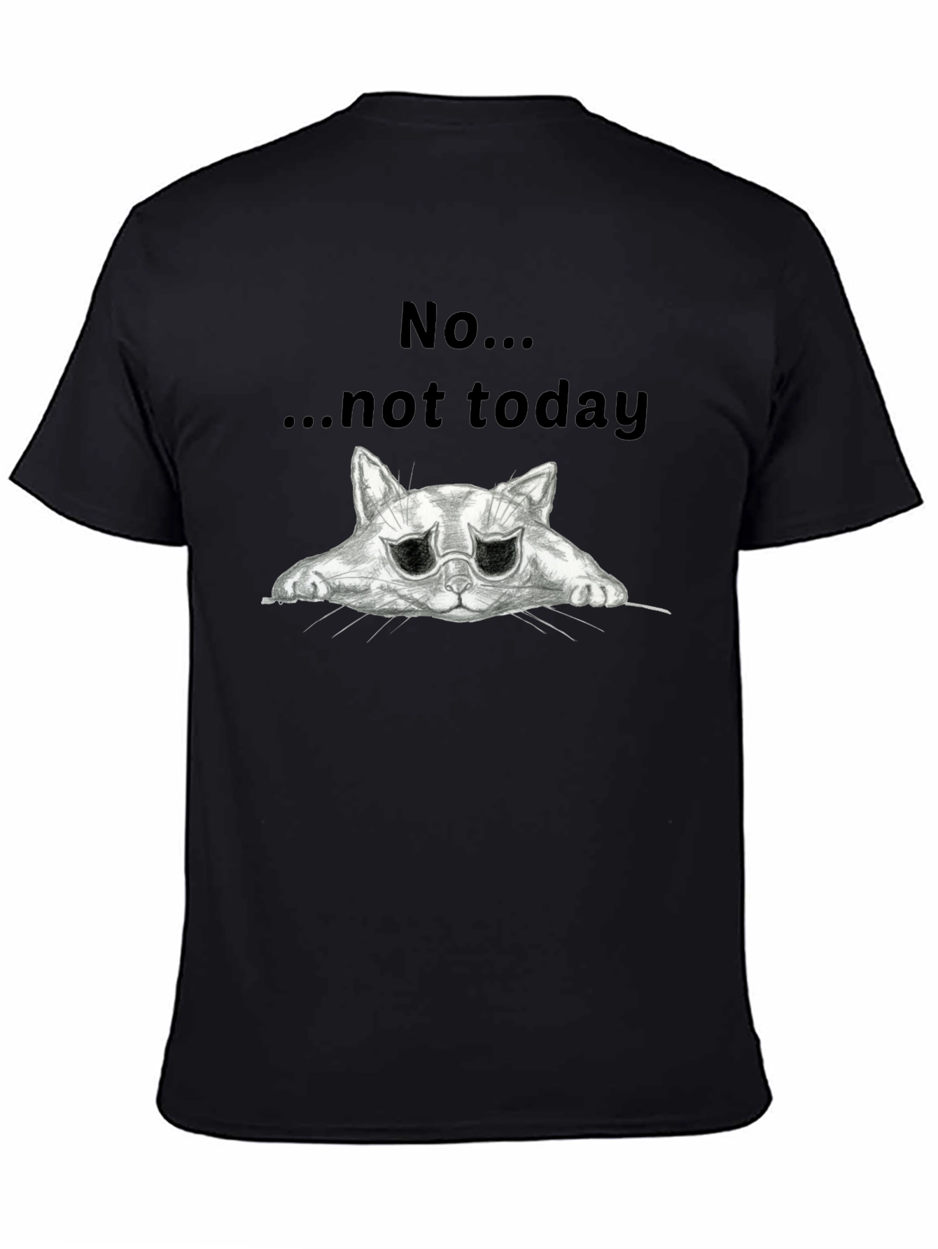 Black No... Not Today Cat Graphic T-Shirt view 4
