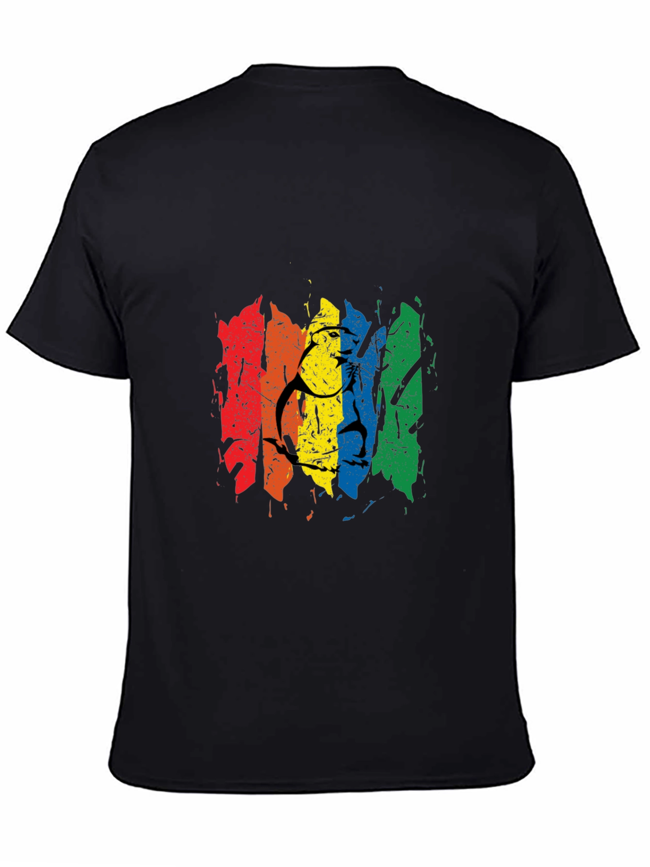 Black Rainbow Pride Graphic Tee - Men's Black T-Shirt view 4
