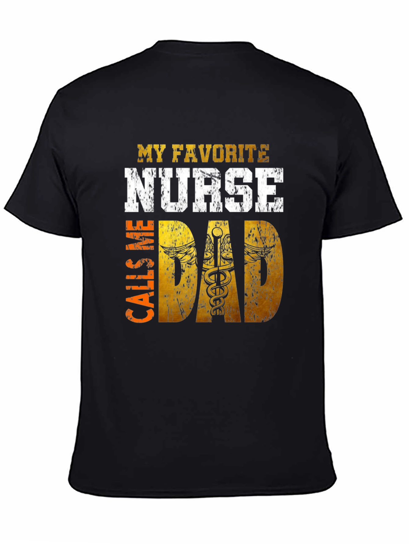 Black My Favorite Nurse Calls Me Dad Graphic T-Shirt view 4