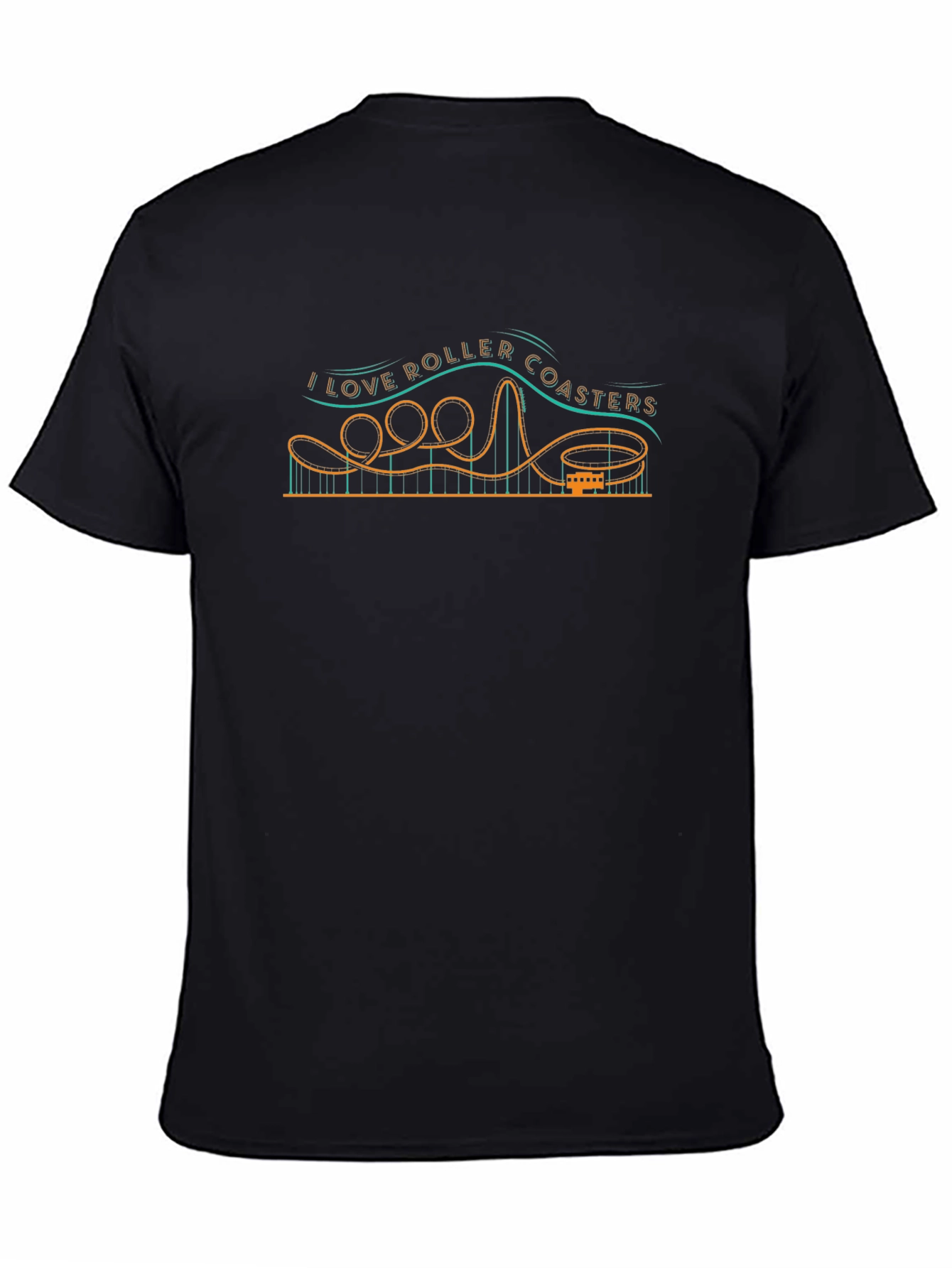 Black I Love Roller Coasters Black Graphic Tee view 4