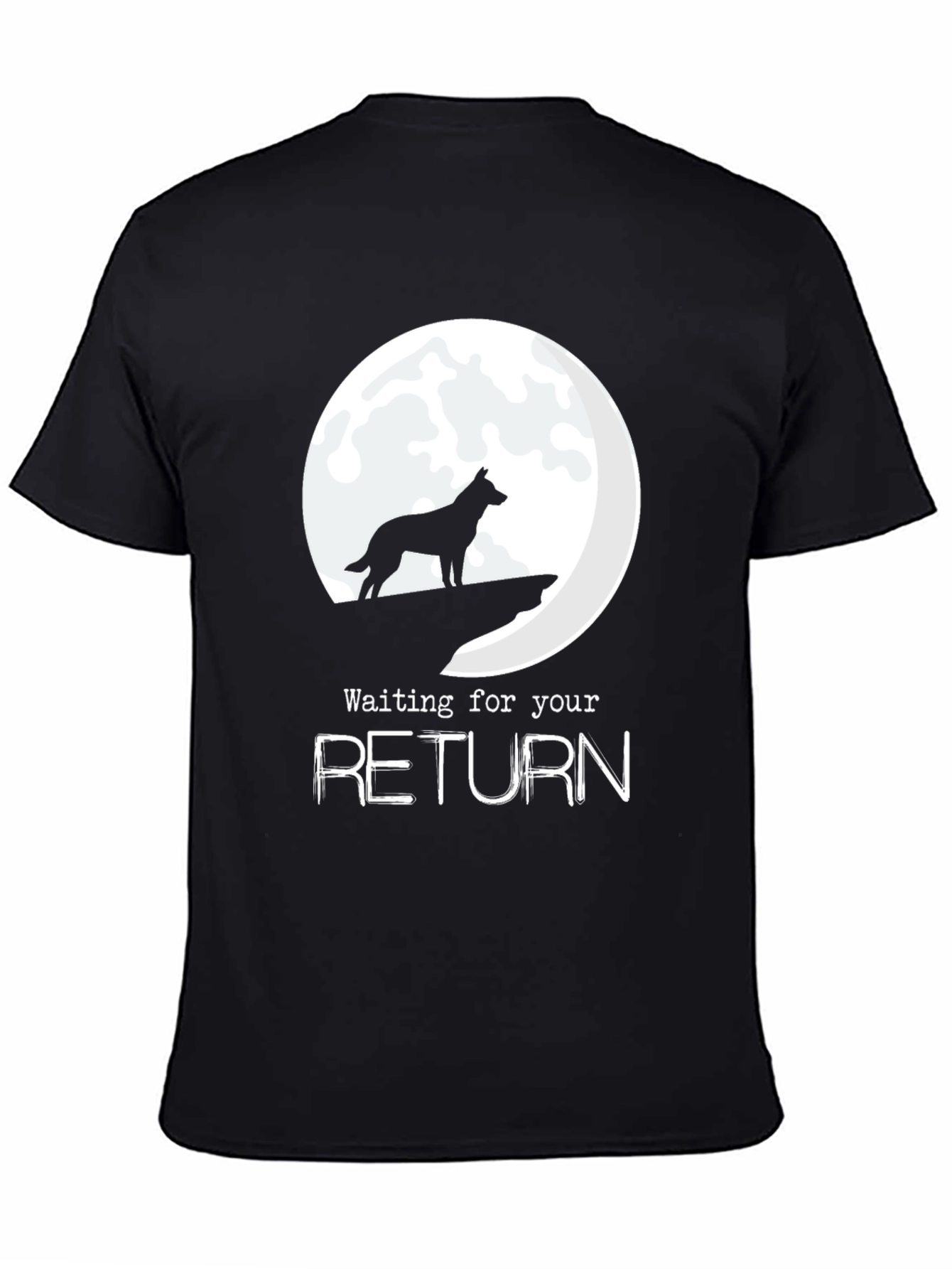 Black Waiting for Your Return Black T-Shirt view 4