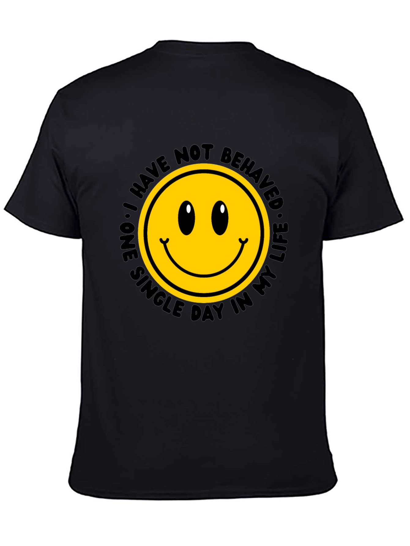 Black Smiley Face Graphic Tee - Mischief Managed! view 4
