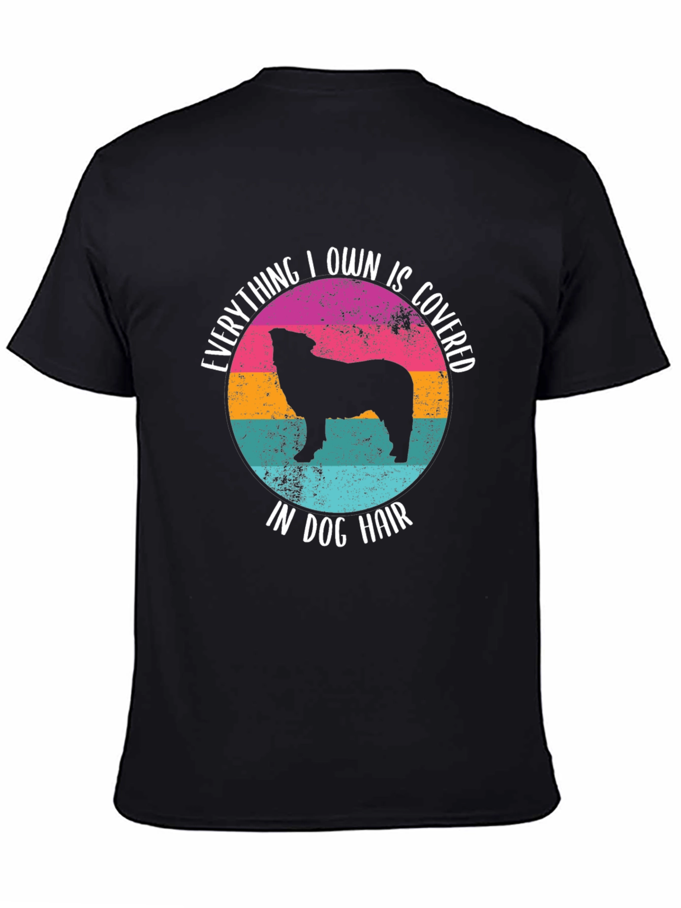 Black Dog Hair Lover T-Shirt view 4