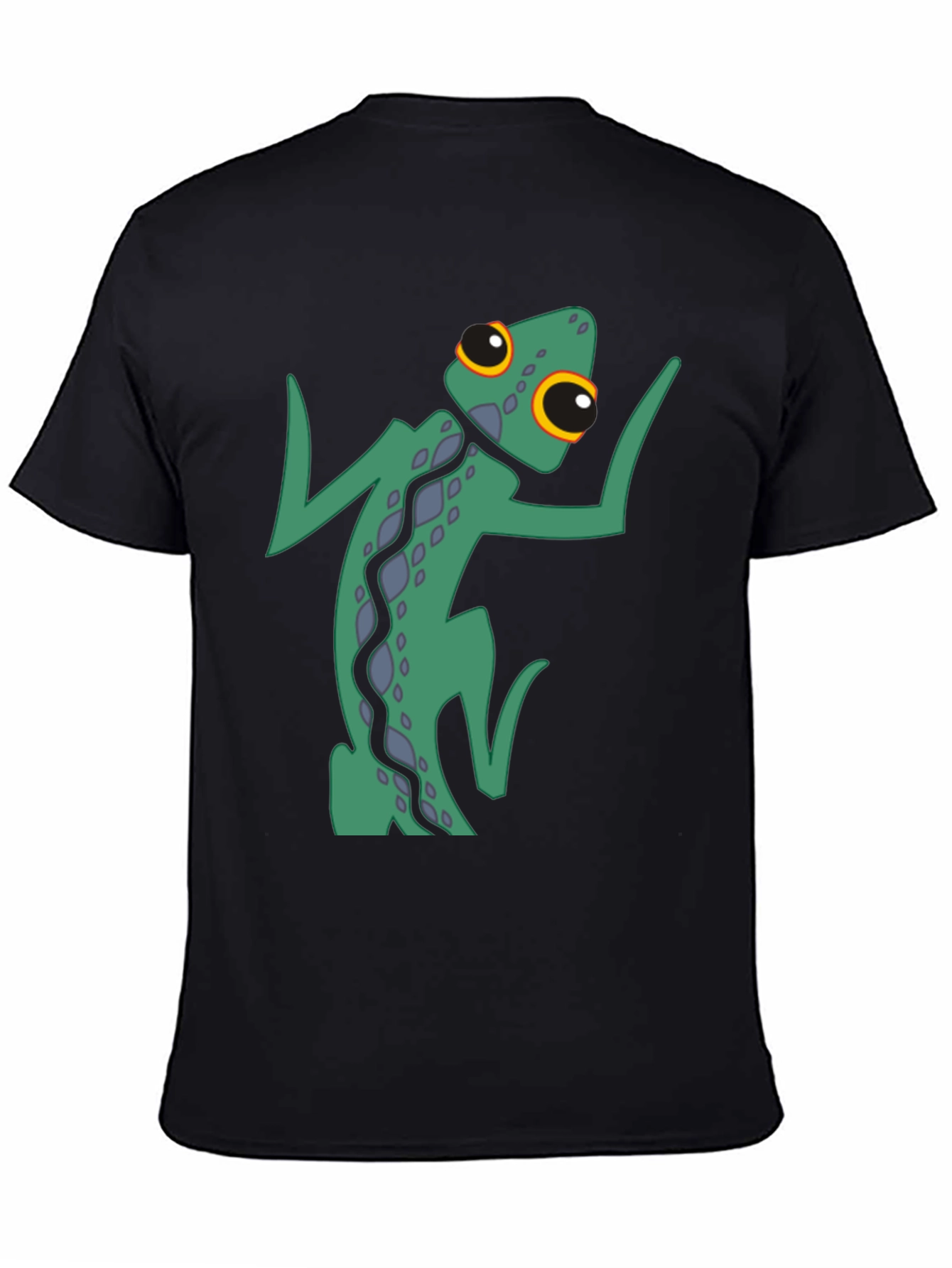 Black Funky Gecko Graphic Tee - Black Cotton Blend view 4