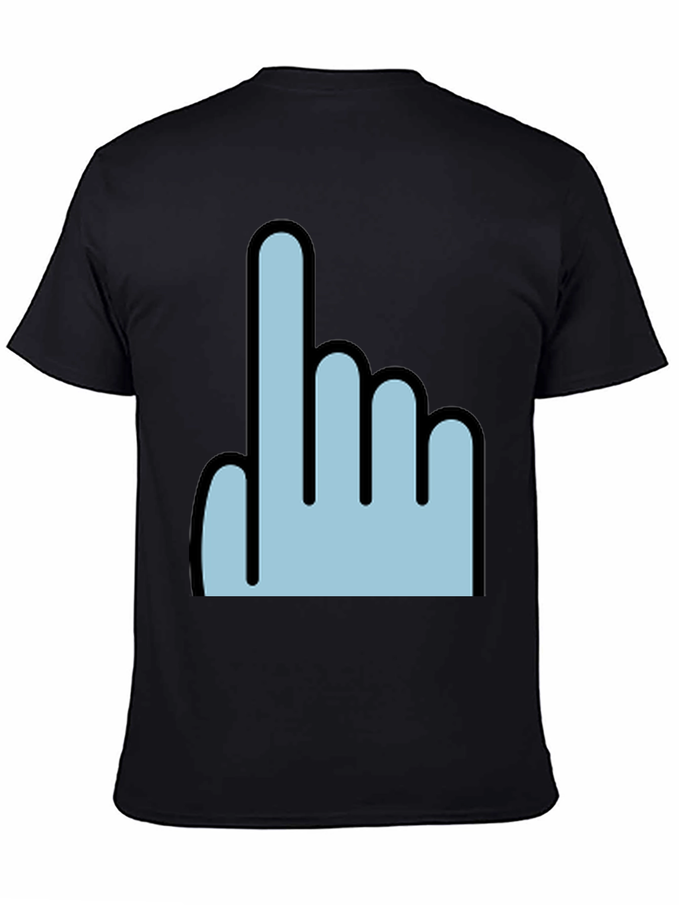 Black Pointing Finger Graphic Tee - Trendy Black T-Shirt view 4