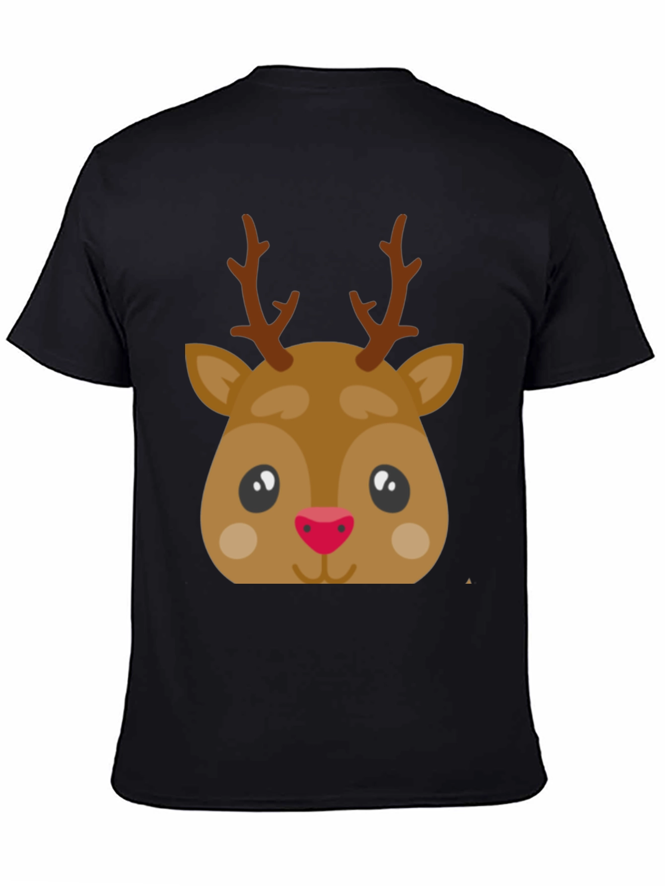 Black Festive Reindeer Graphic Tee - Holiday Fun! view 4