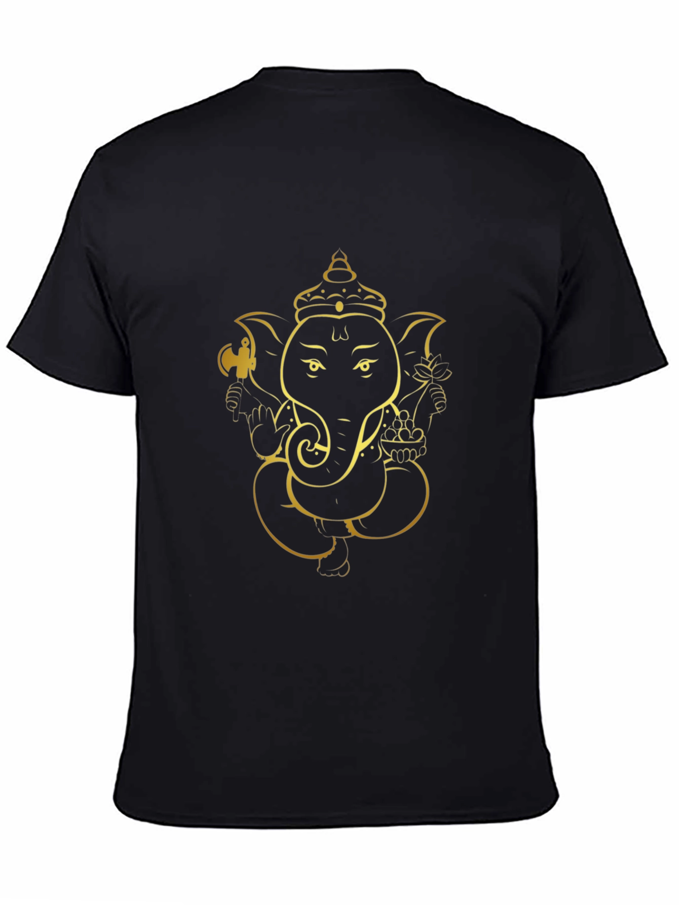 Ganesh Graphic Tee - Black Cotton Blend - 4
