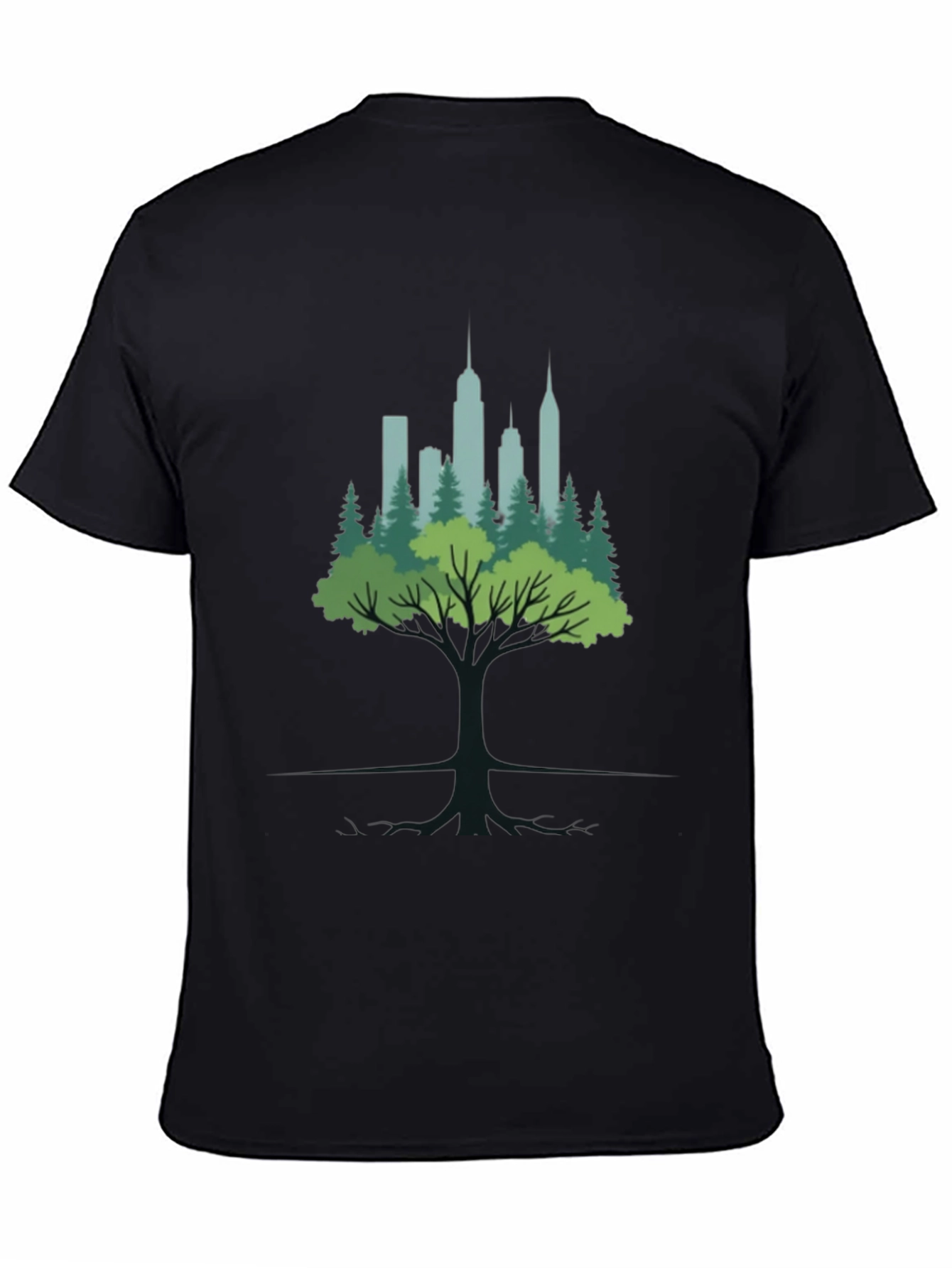 Black Urban Roots Graphic Tee - Nature Meets City view 4