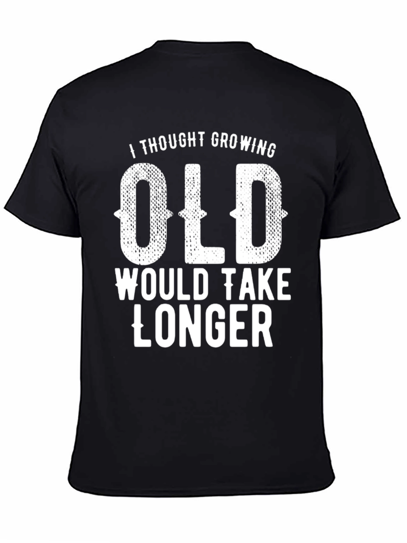 Black Funny 'Growing Old' Graphic T-Shirt view 4