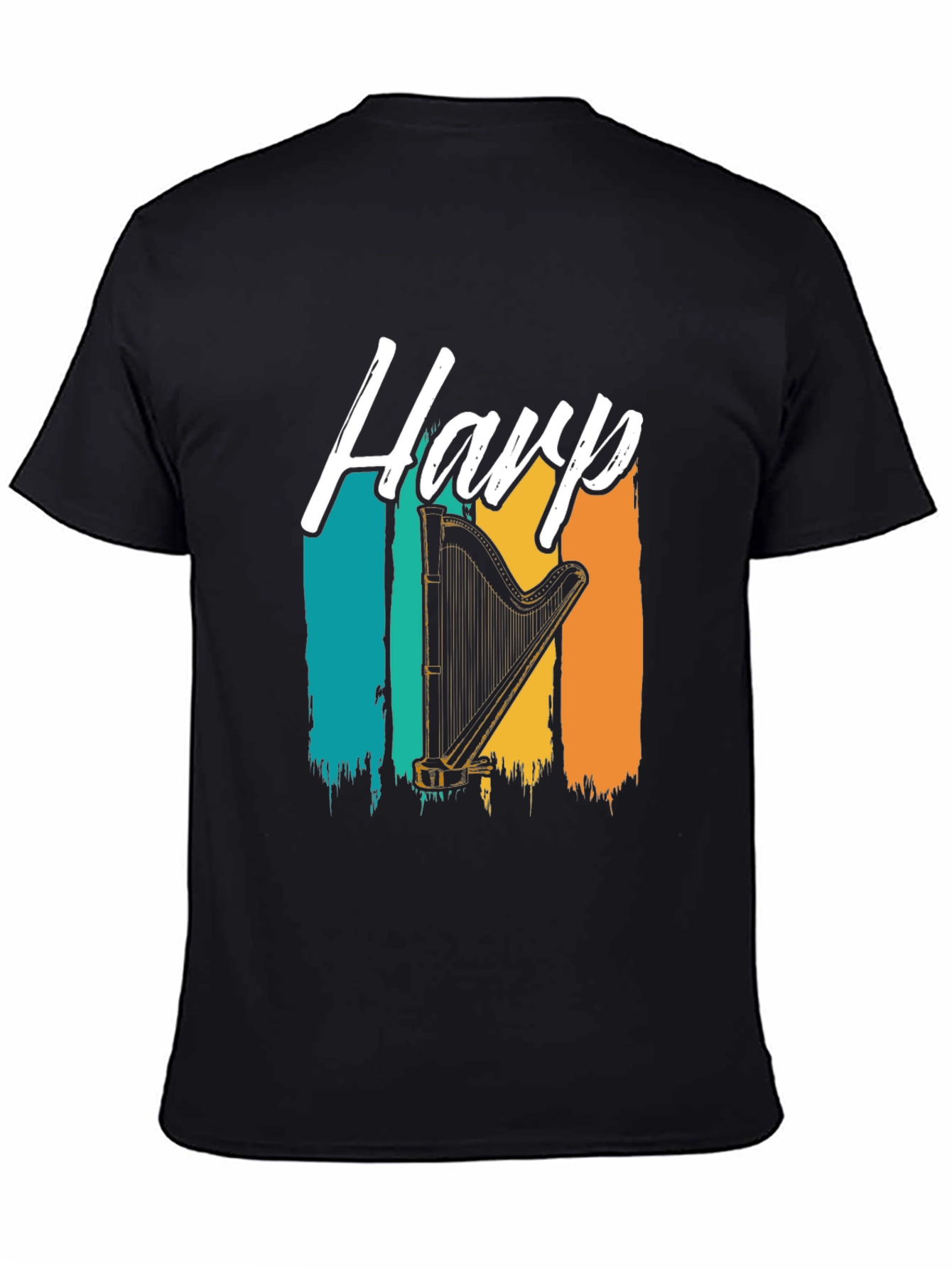 Black Harp Retro Style Graphic T-Shirt view 4