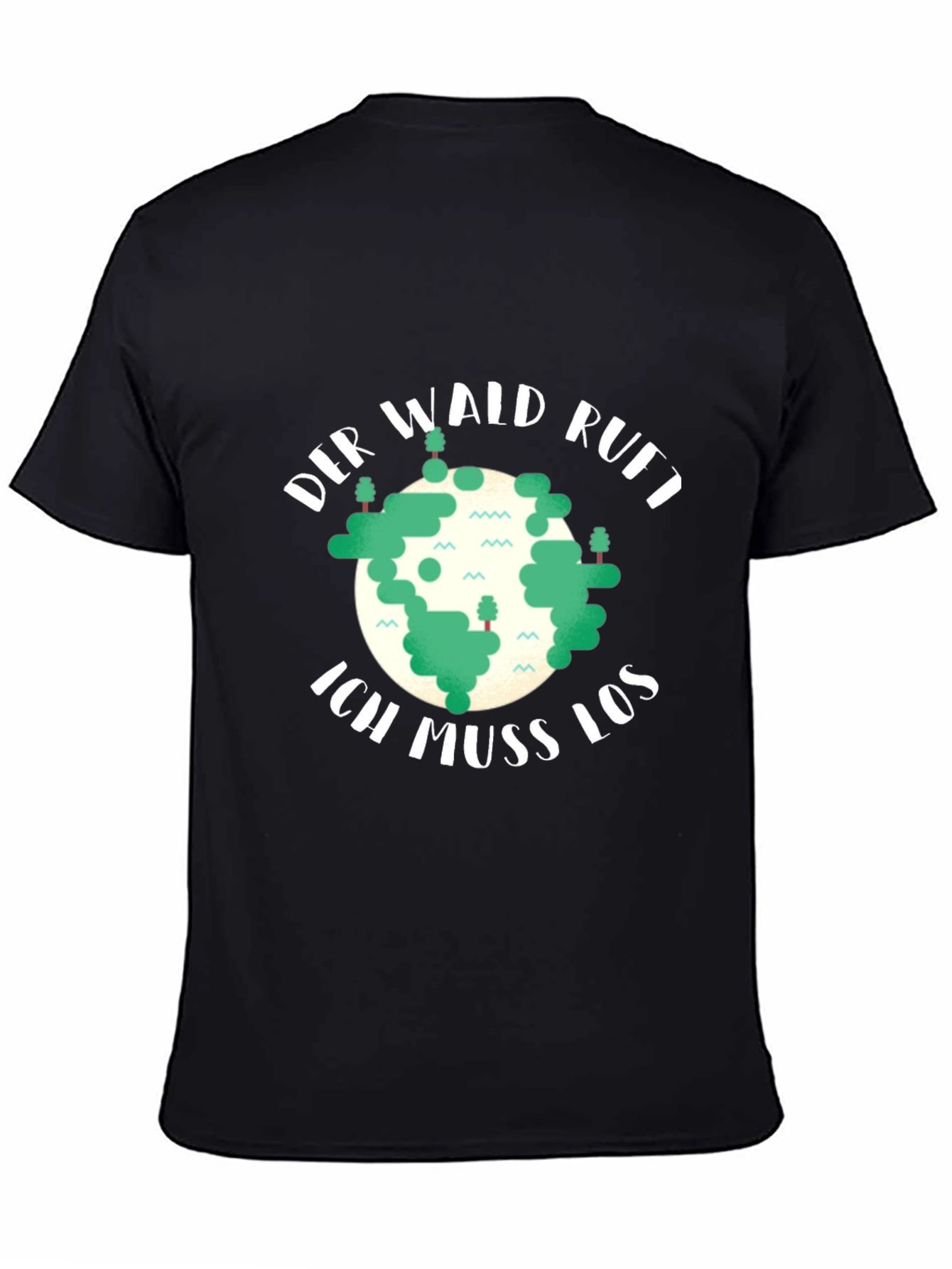 Black Der Wald Ruft T-Shirt - Nature Lover's Tee view 4