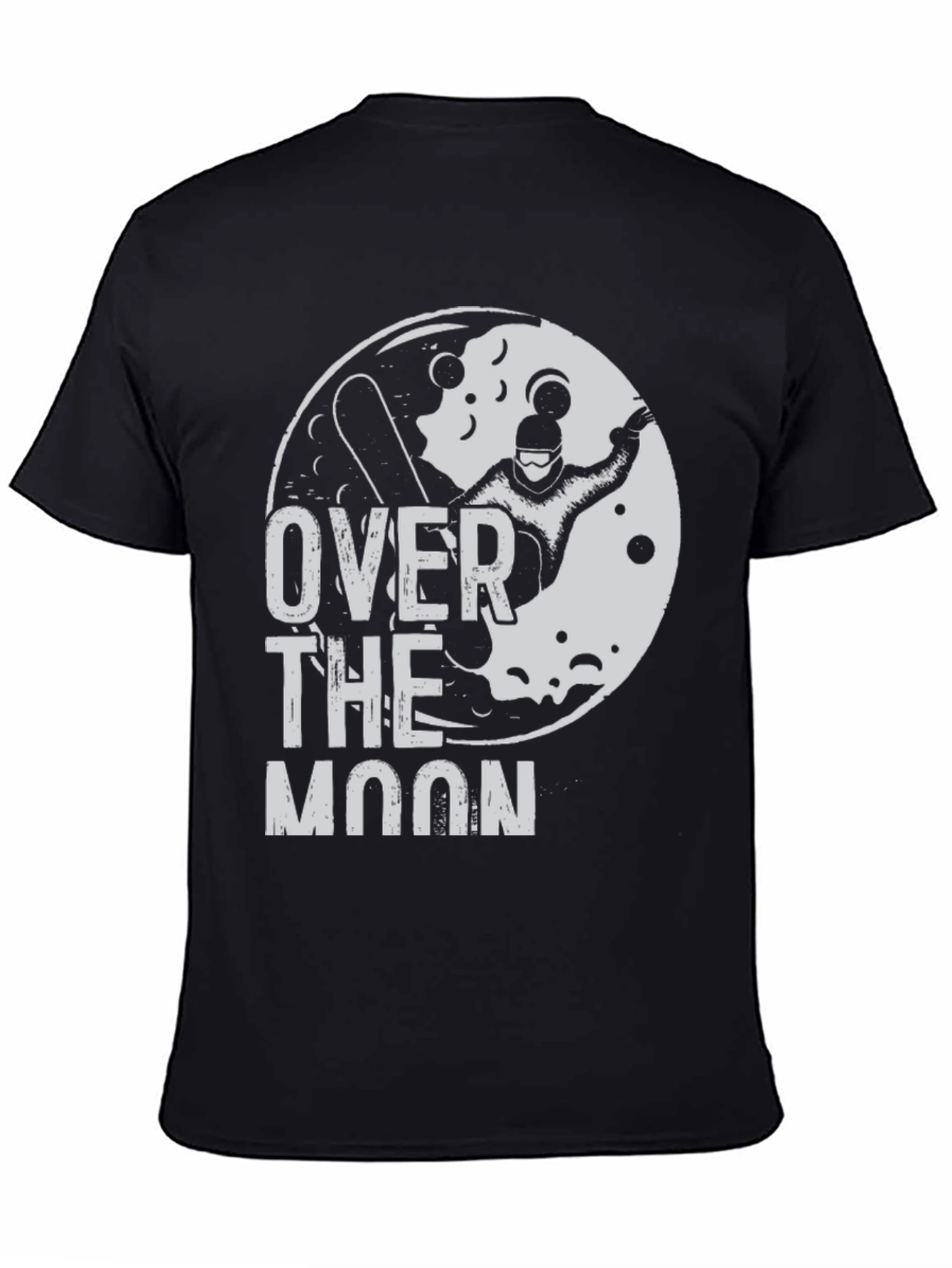 Black Over The Moon Graphic T-Shirt - Black Cotton Tee view 4