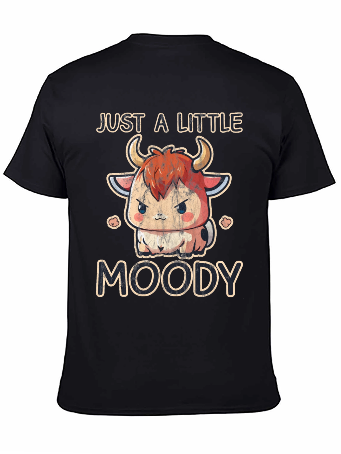 Black Just a Little Moody Cow T-Shirt view 4