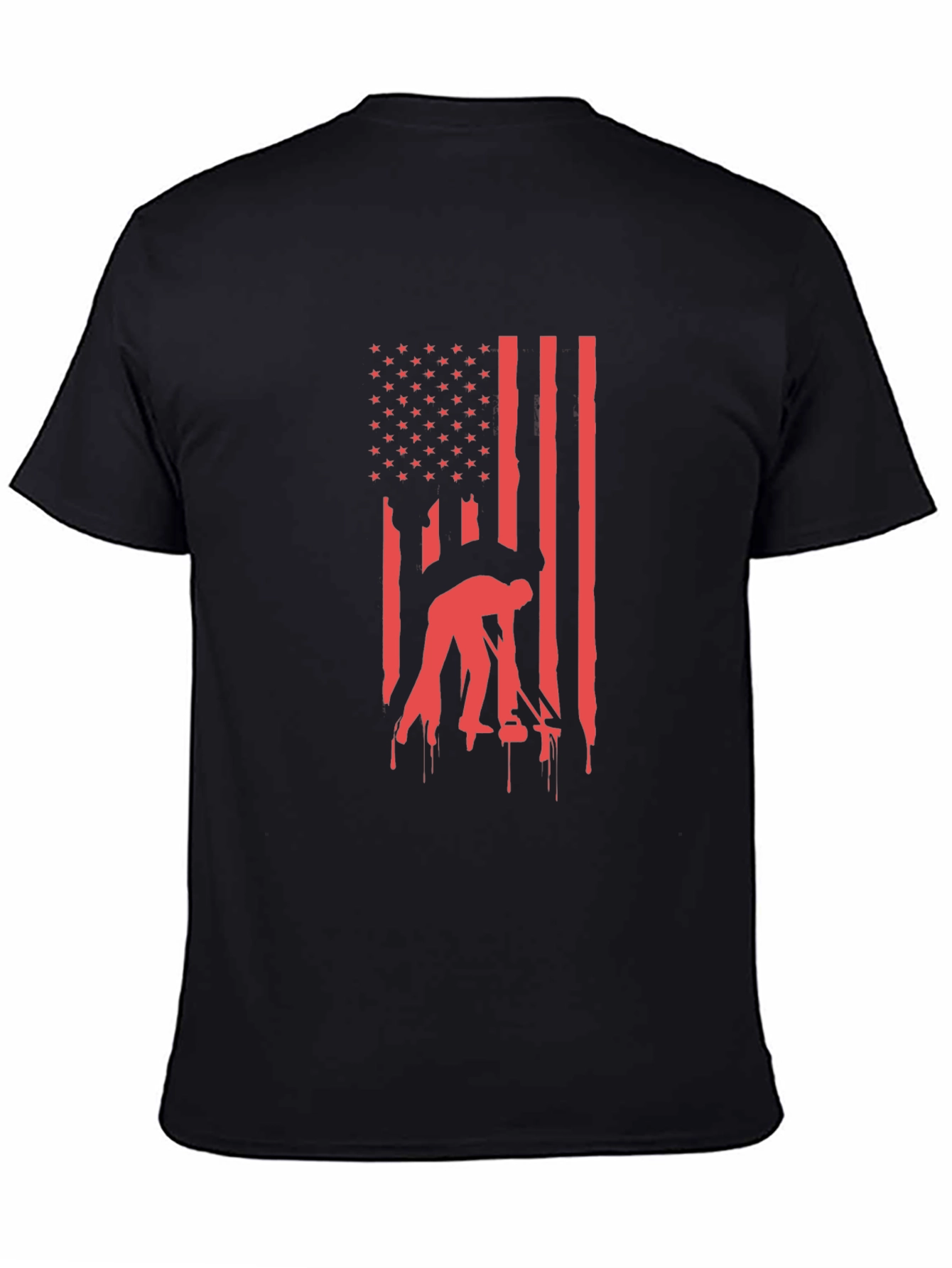 Black American Flag Welder T-Shirt - Patriotic Welding Tee view 4