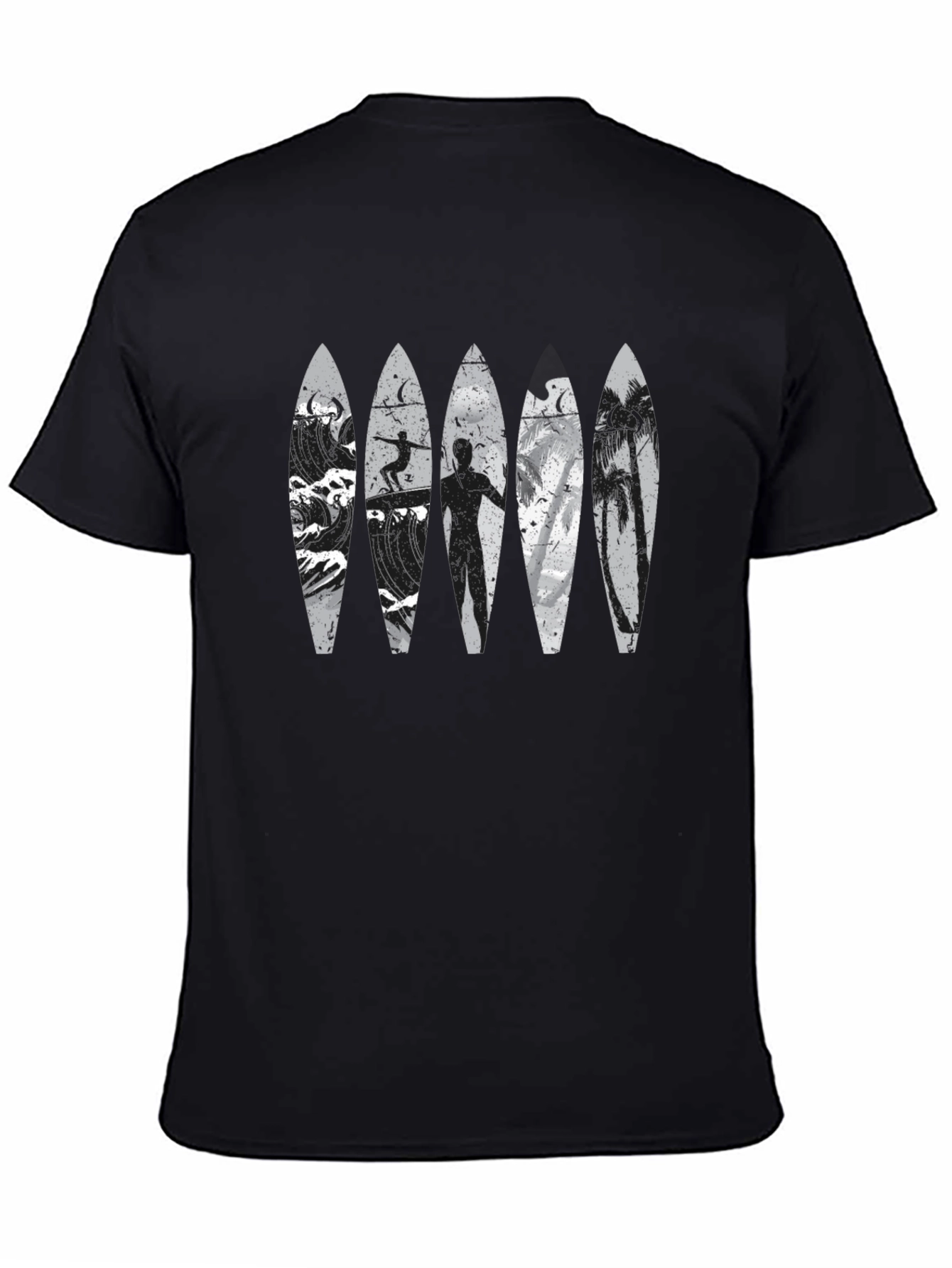 Black Surfboard Graphic Tee - Coastal Lifestyle view 4