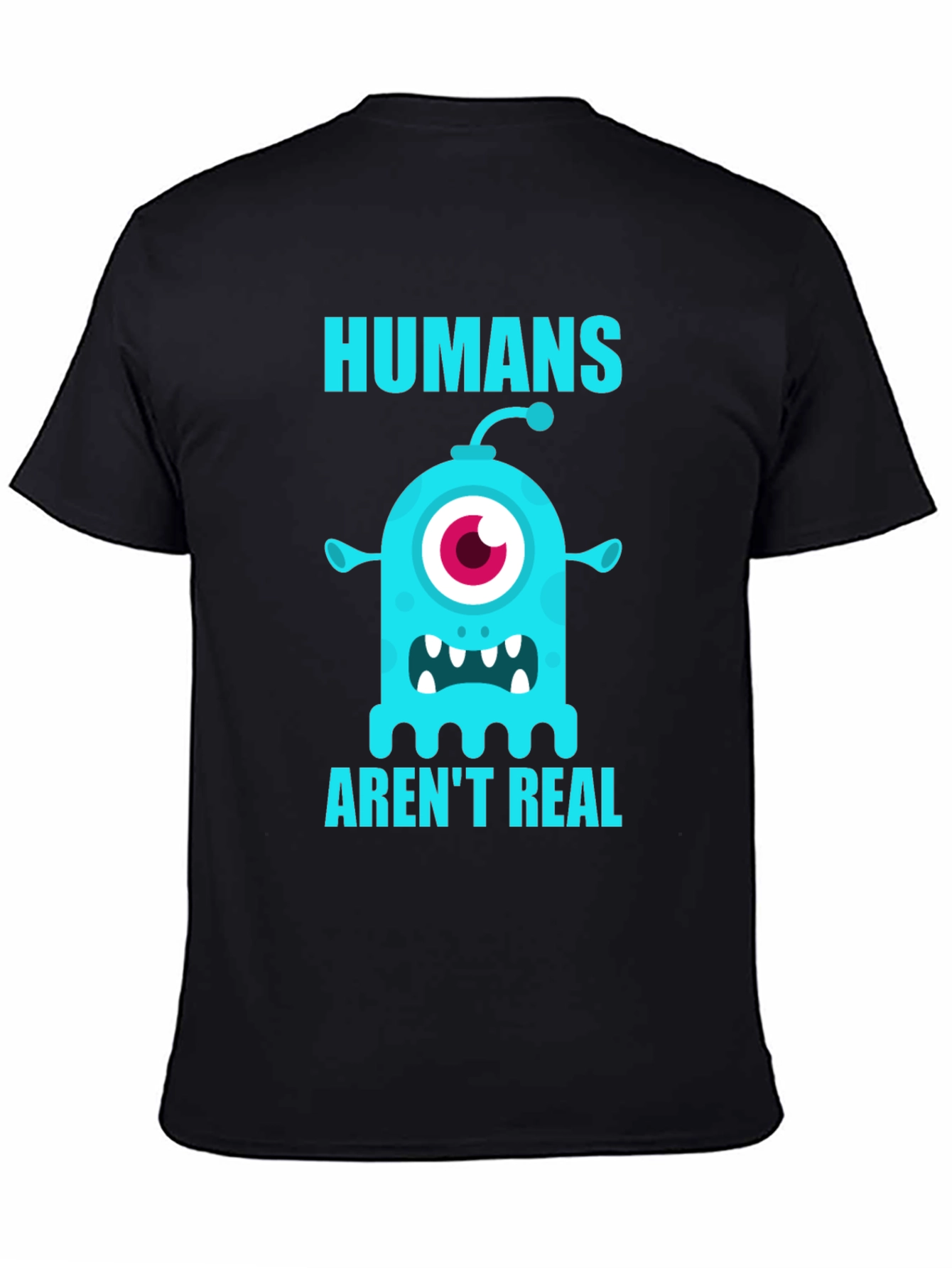 Black Humans Aren't Real Monster Graphic T-Shirt view 4