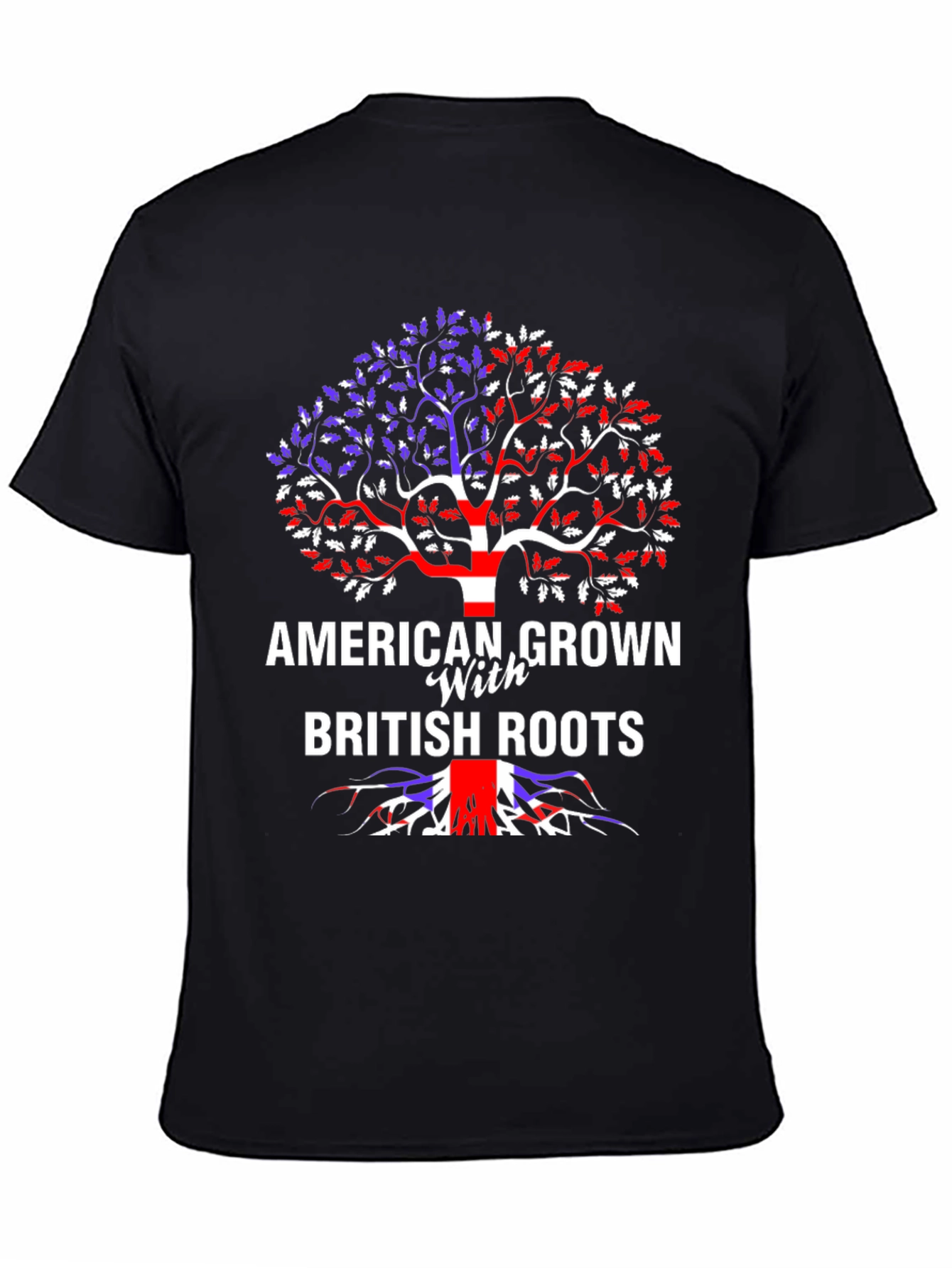 Black American Grown with British Roots Graphic Tee view 4