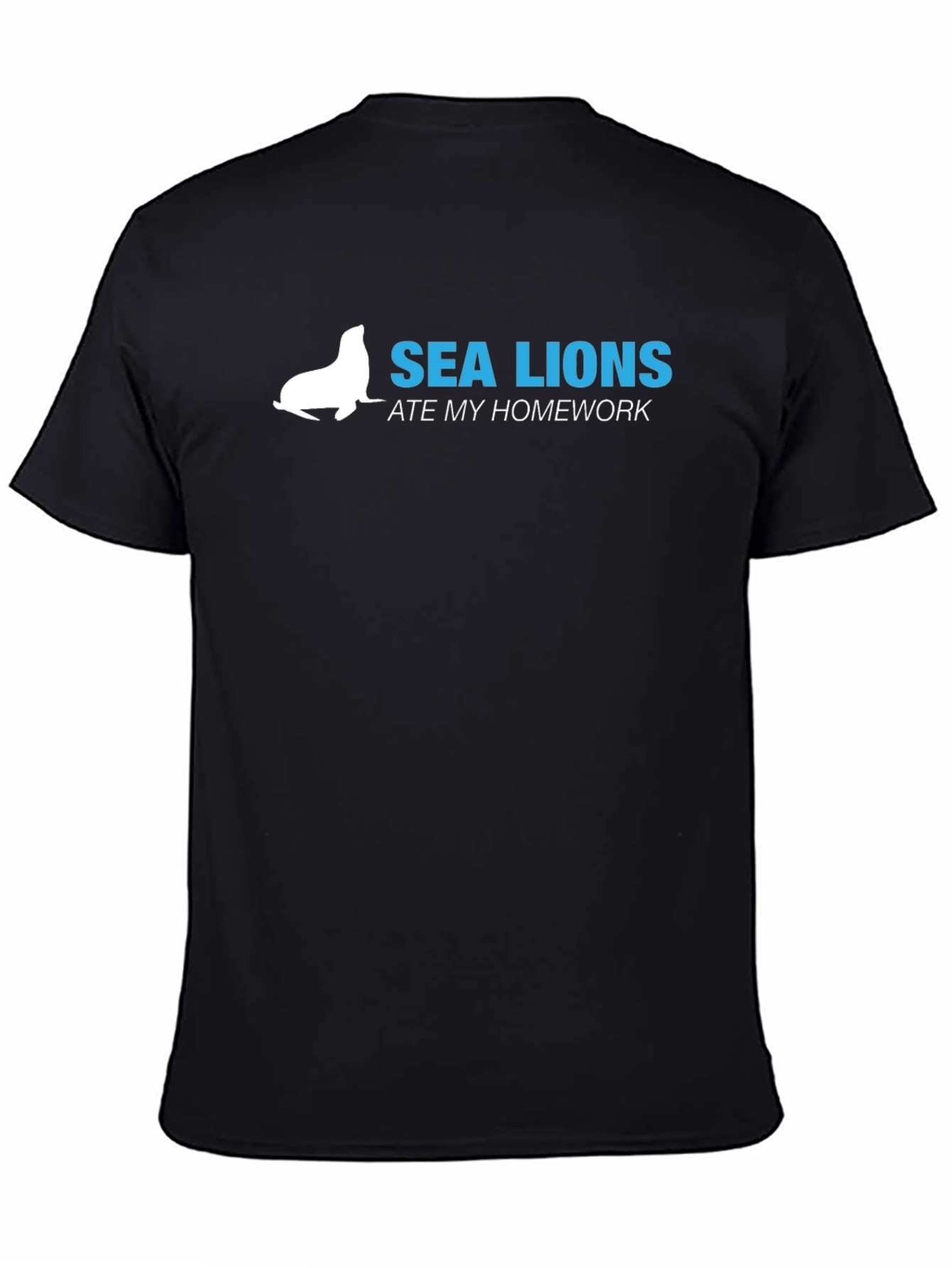 Black Sea Lions Ate My Homework Graphic Tee - Black view 4