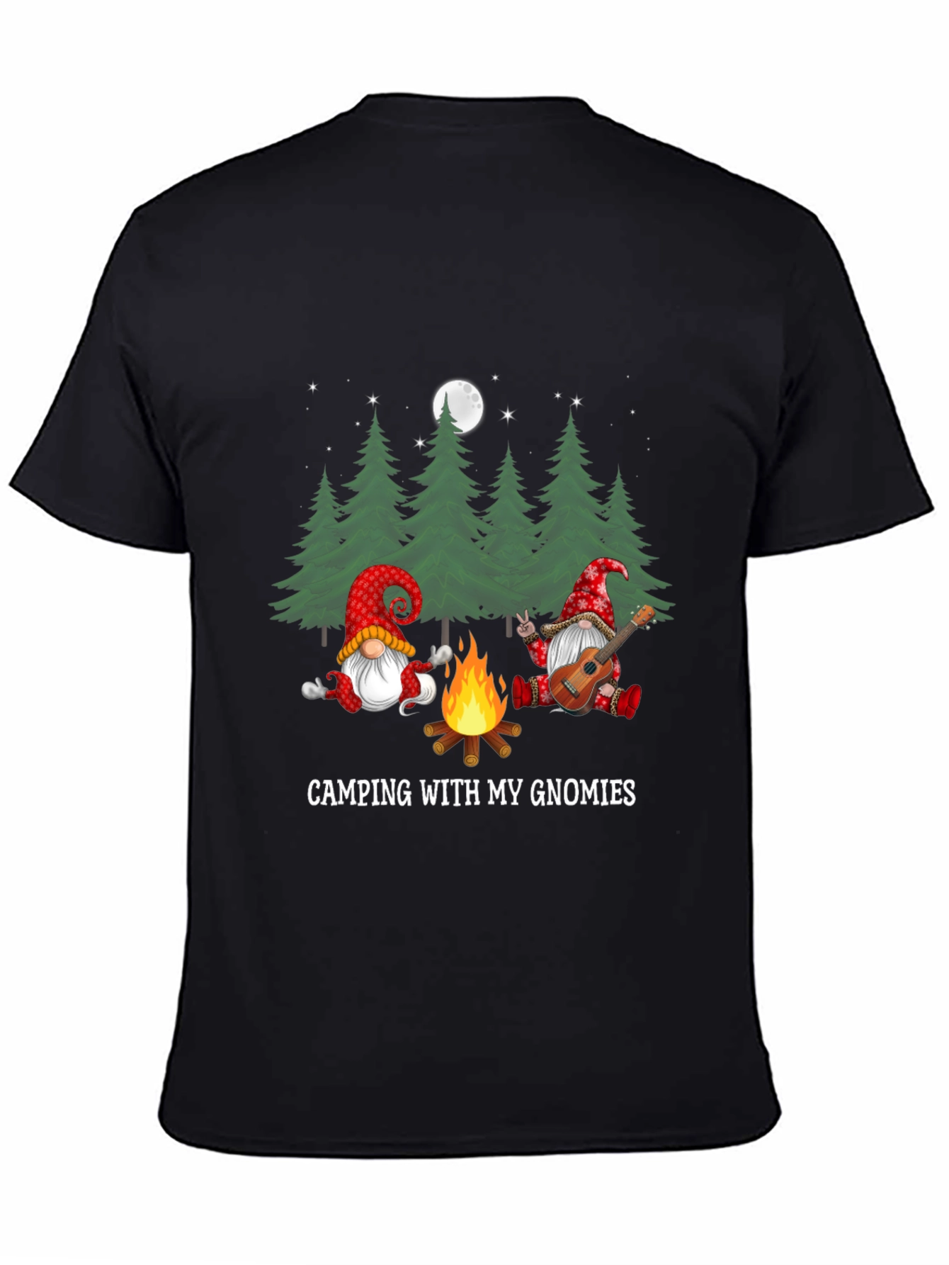 Black Camping with My Gnomies Graphic Tee view 4