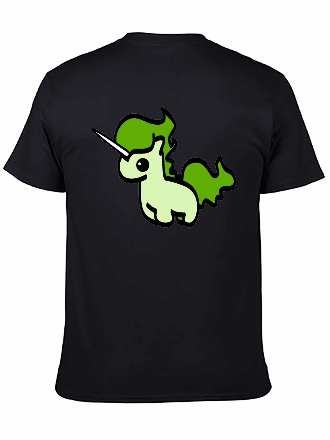 Black Unicorn Graphic Tee - Black Cotton T-Shirt view 4