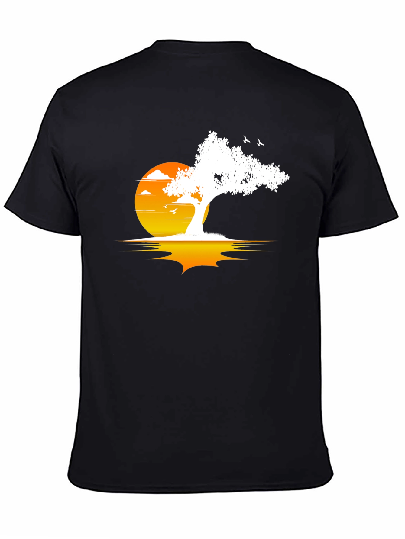 Black Sunset Tree Graphic Tee view 4