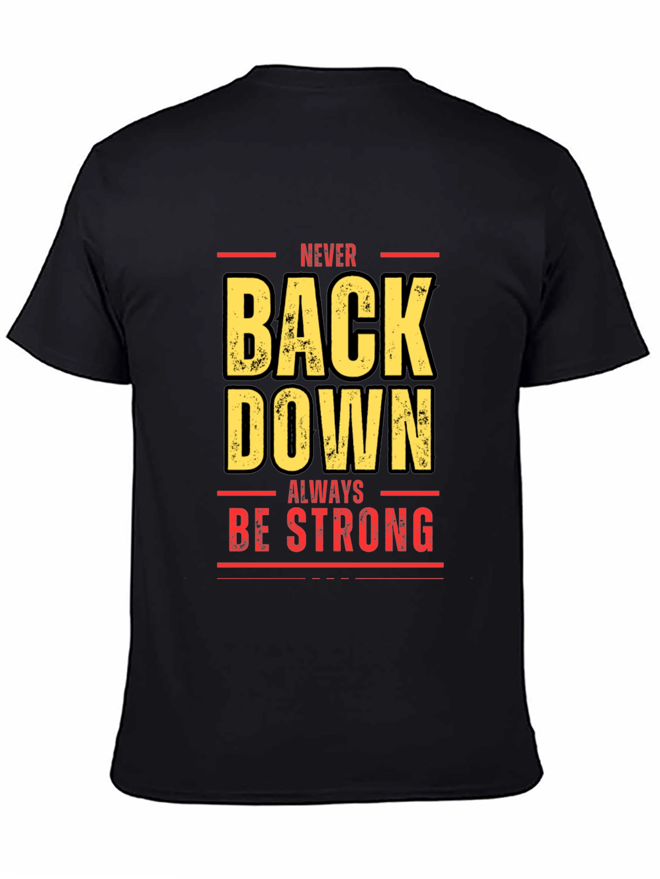 Black Never Back Down Black Graphic Tee view 4