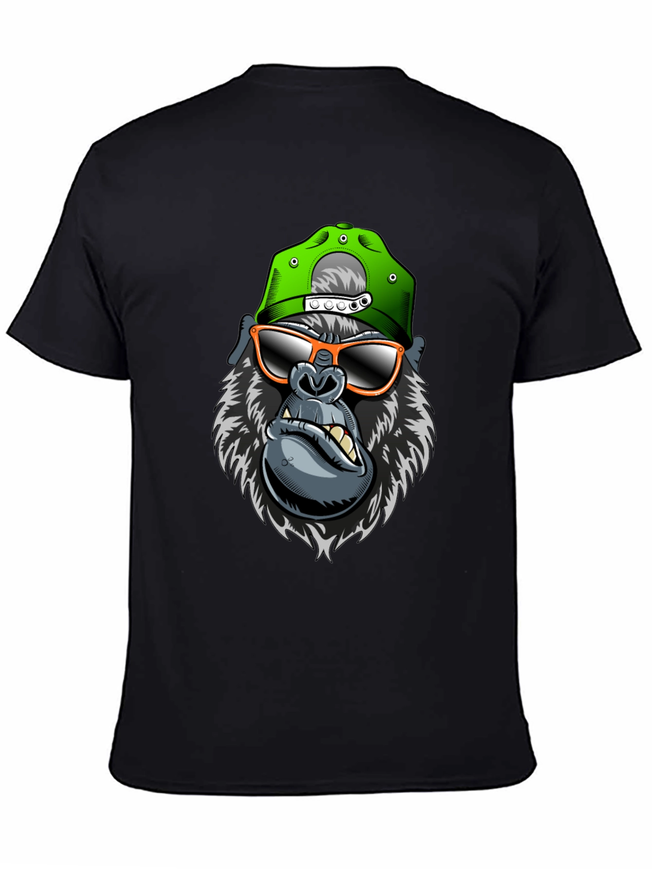 Black Cool Gorilla Graphic Tee view 4