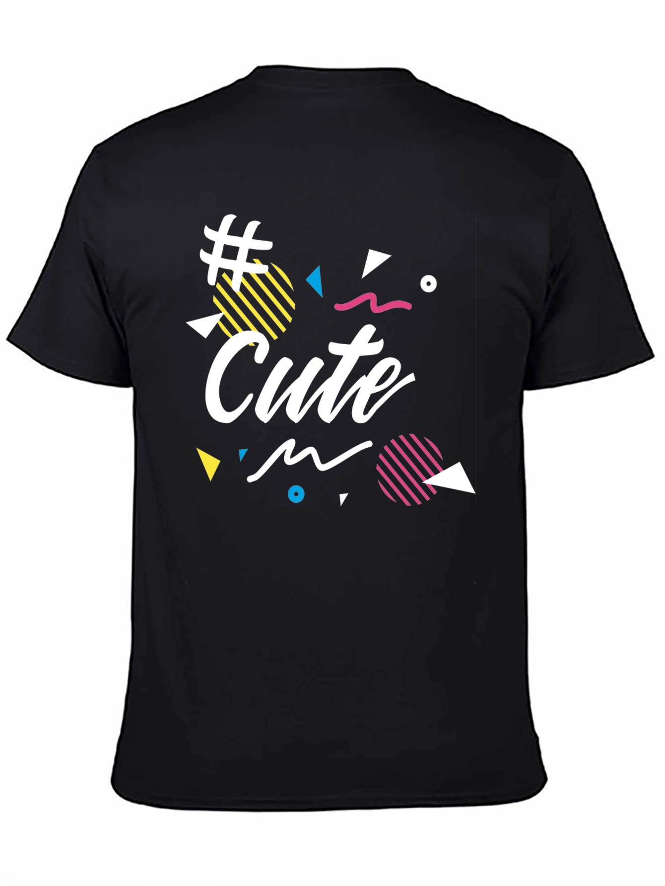 Black Cute Graphic Print Black T-Shirt view 4